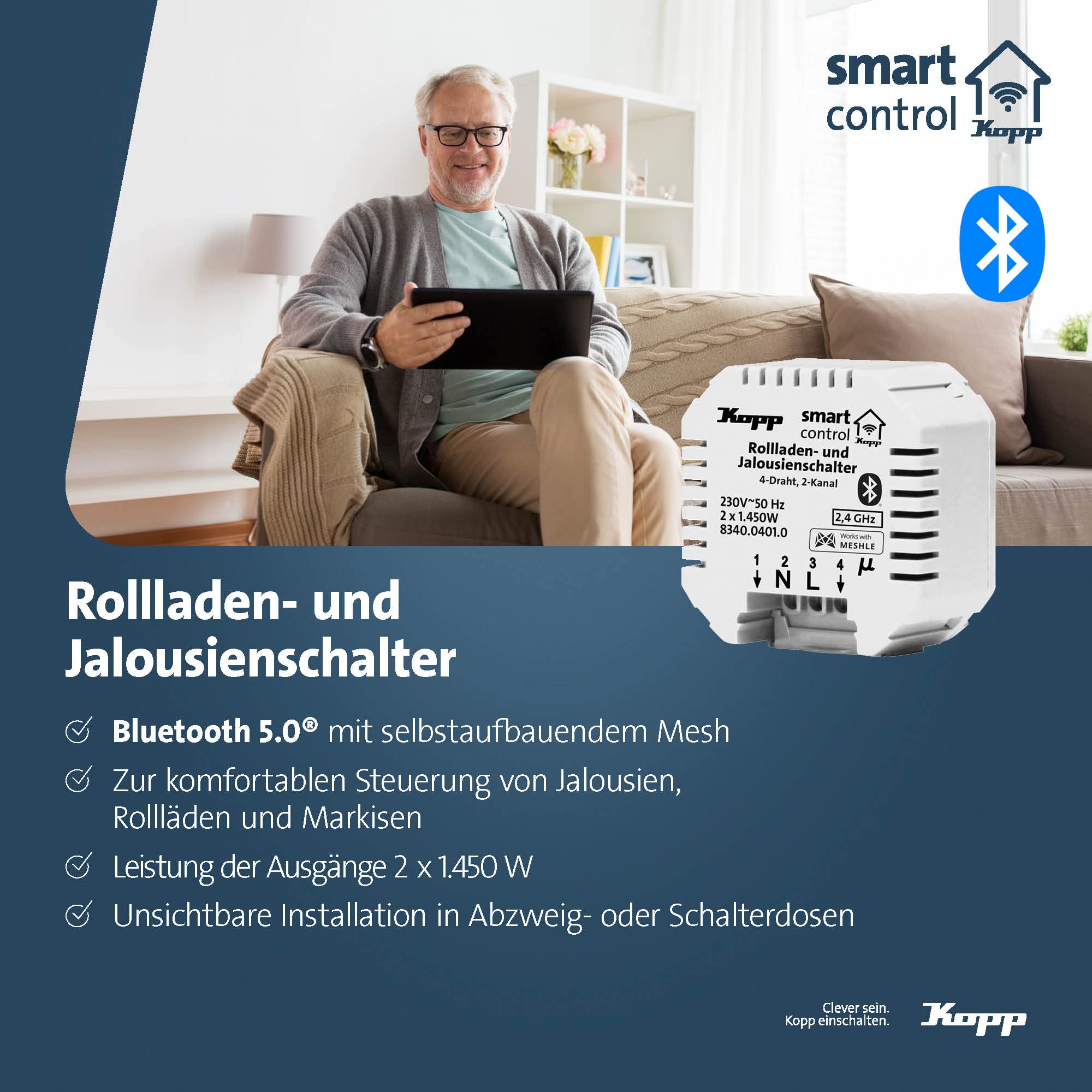 kopp-smart-control-schaltaktor-rollladen-jalousie-markise-bluetooth-mesh image 2