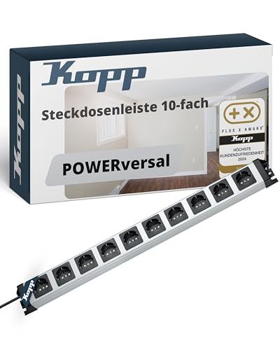 kopp-powerversal-steckdosenleiste-10-fach-1-4m-16a-silber-schwarz image 8