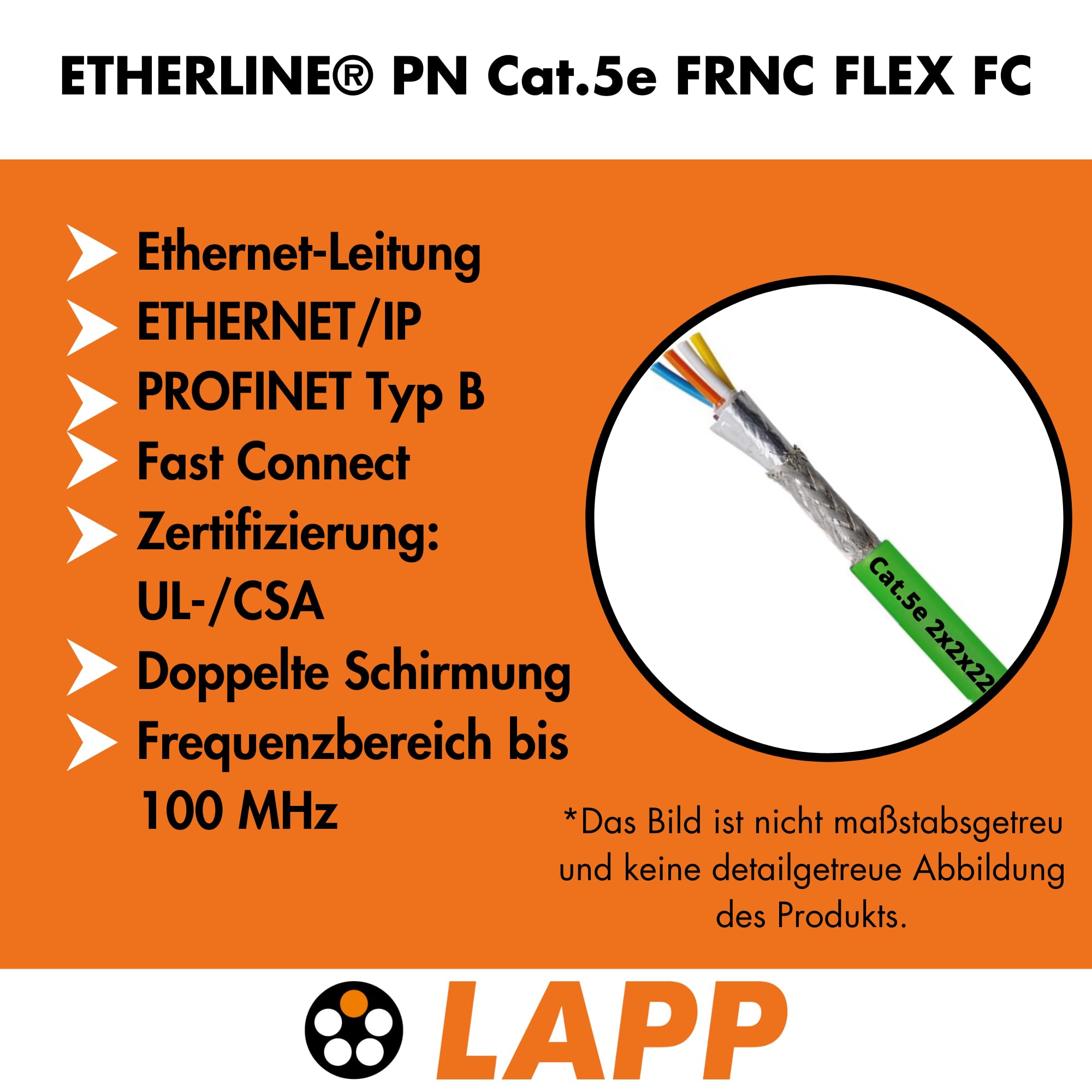 lapp-etherline-pn-cat-5e-frnc-flex-fc-2x2x22-awg-typ-b-lan-kabel-10m image 2