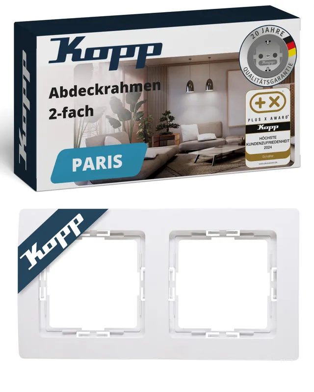 kopp-paris-2-fach-abdeckrahmen-arktis-wei-8-3-x-15-4-cm image 1