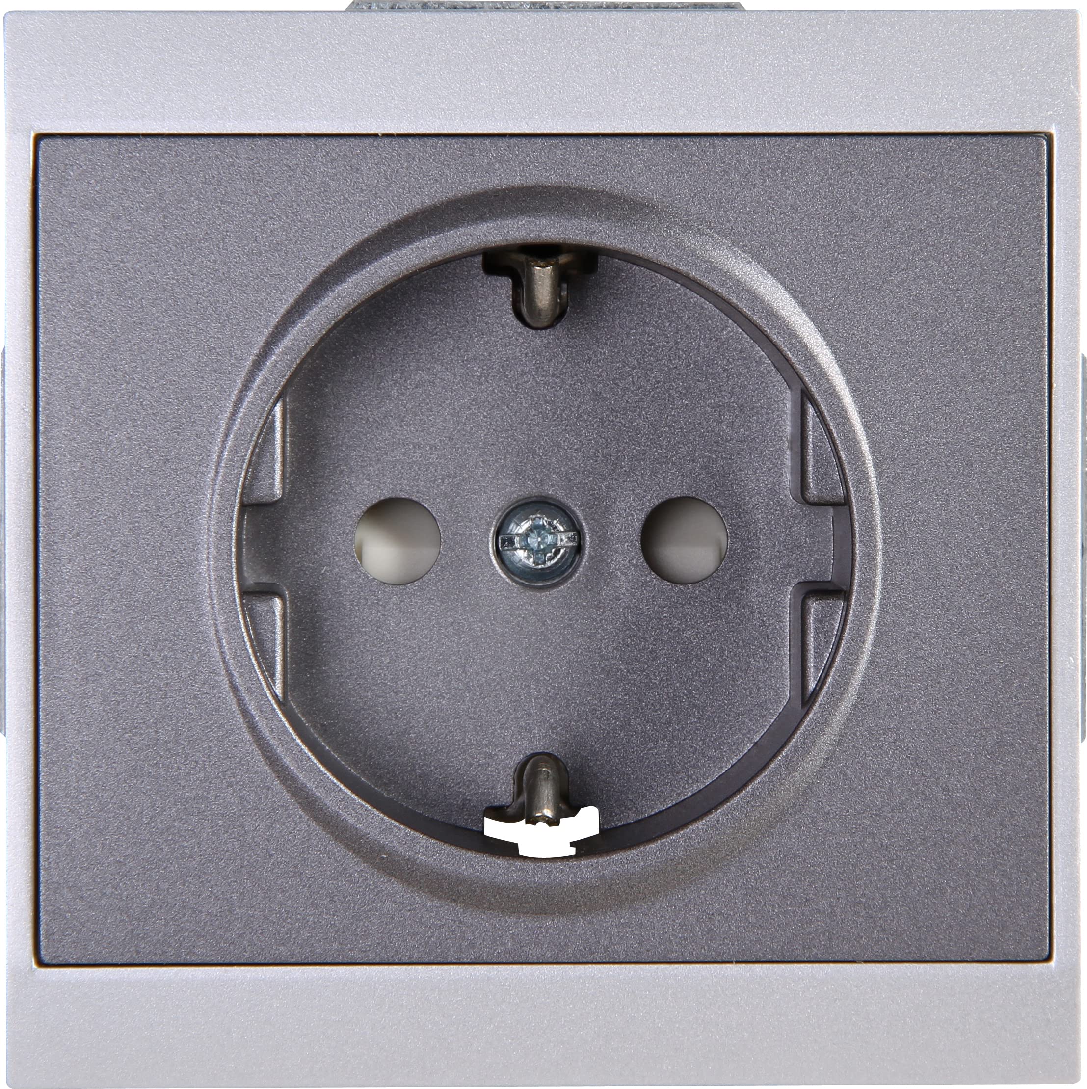 kopp-malta-schutzkontakt-steckdose-silber-anthrazit image 1