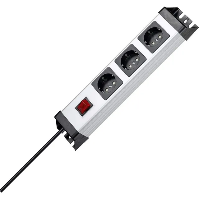 kopp-powerversal-steckdosenleiste-3-fach-1-4m-16a-mit-schalter-silber-schwarz image 1