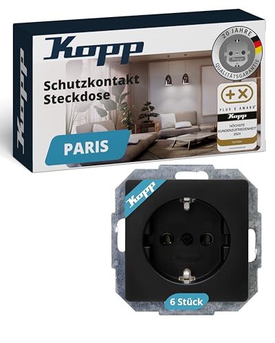 kopp-paris-profipack-6x-schutzkontakt-steckdose-1-fach-schwarz-matt-920750014 image 8