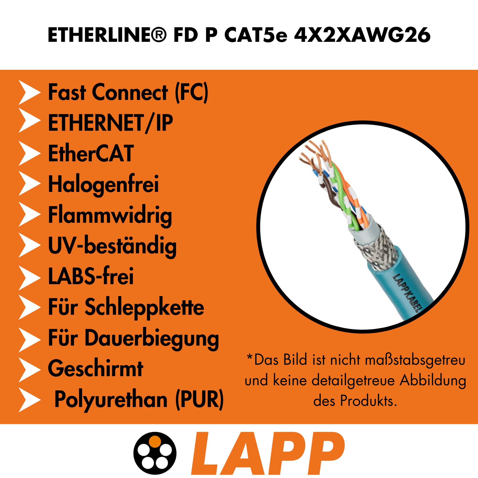 lapp-etherline-fd-p-cat-5e-4x2x26-awg-schleppkettenleitung-datenkabel-10m image 2