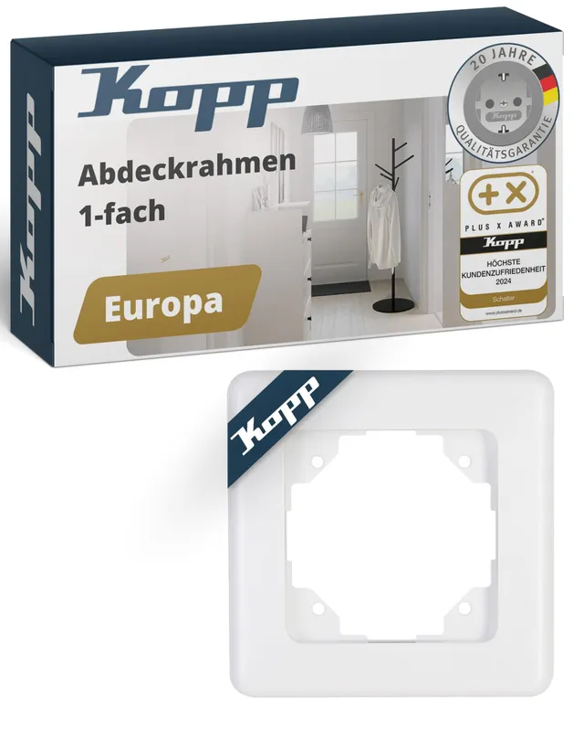 kopp-europa-abdeckrahmen-1-fach-arktis-wei image 1