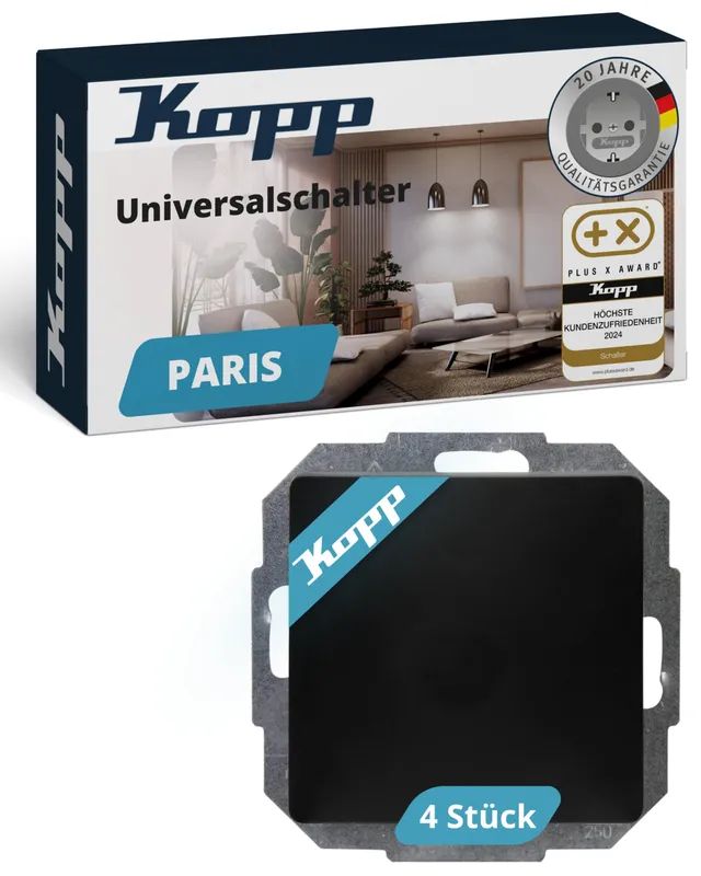 kopp-paris-universalschalter-unterputz-4er-set-matt-schwarz-10ax image 1