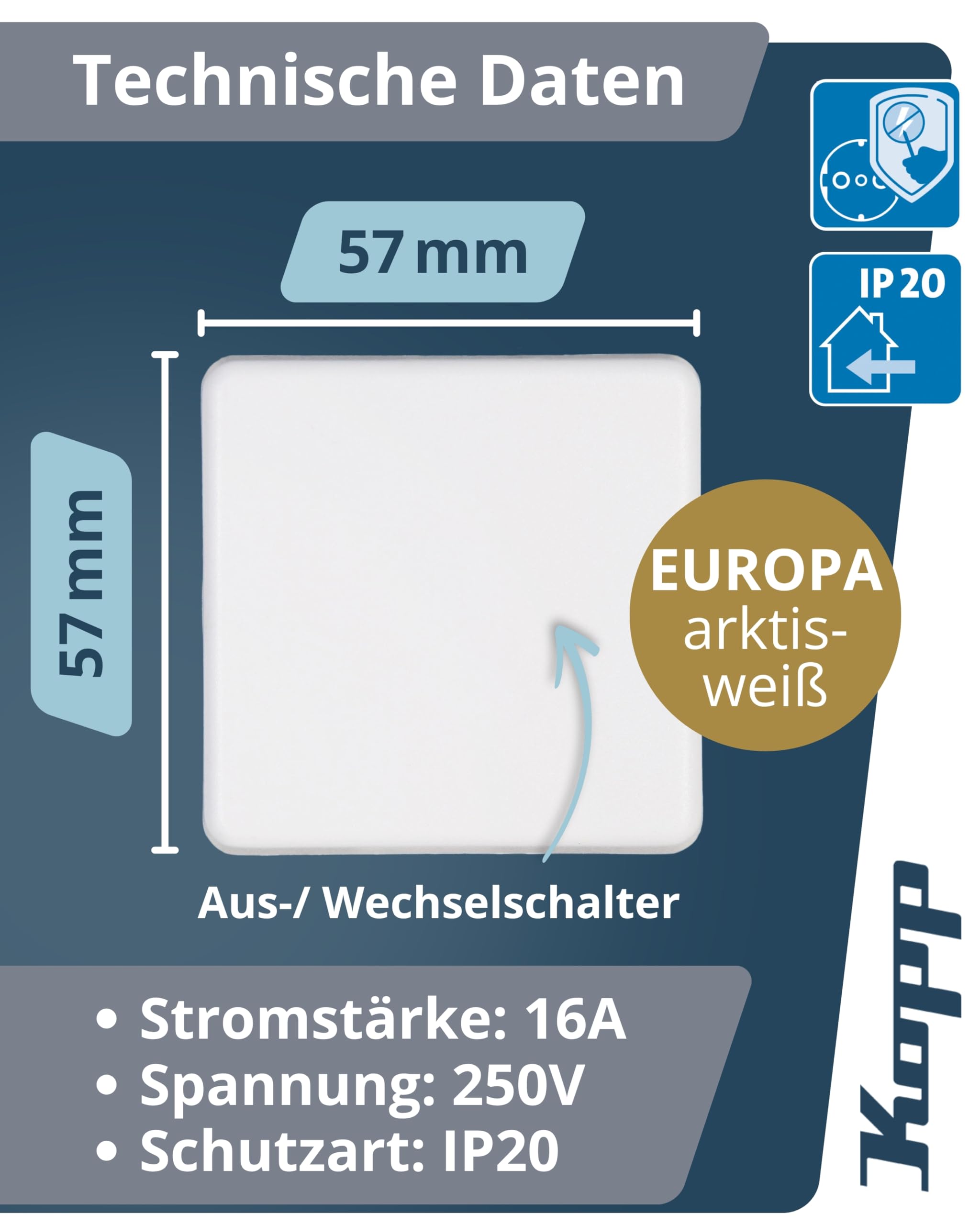 kopp-europa-universalschalter-arktis-wei-4er-set-wechselschalter-unterputz-10ax image 2