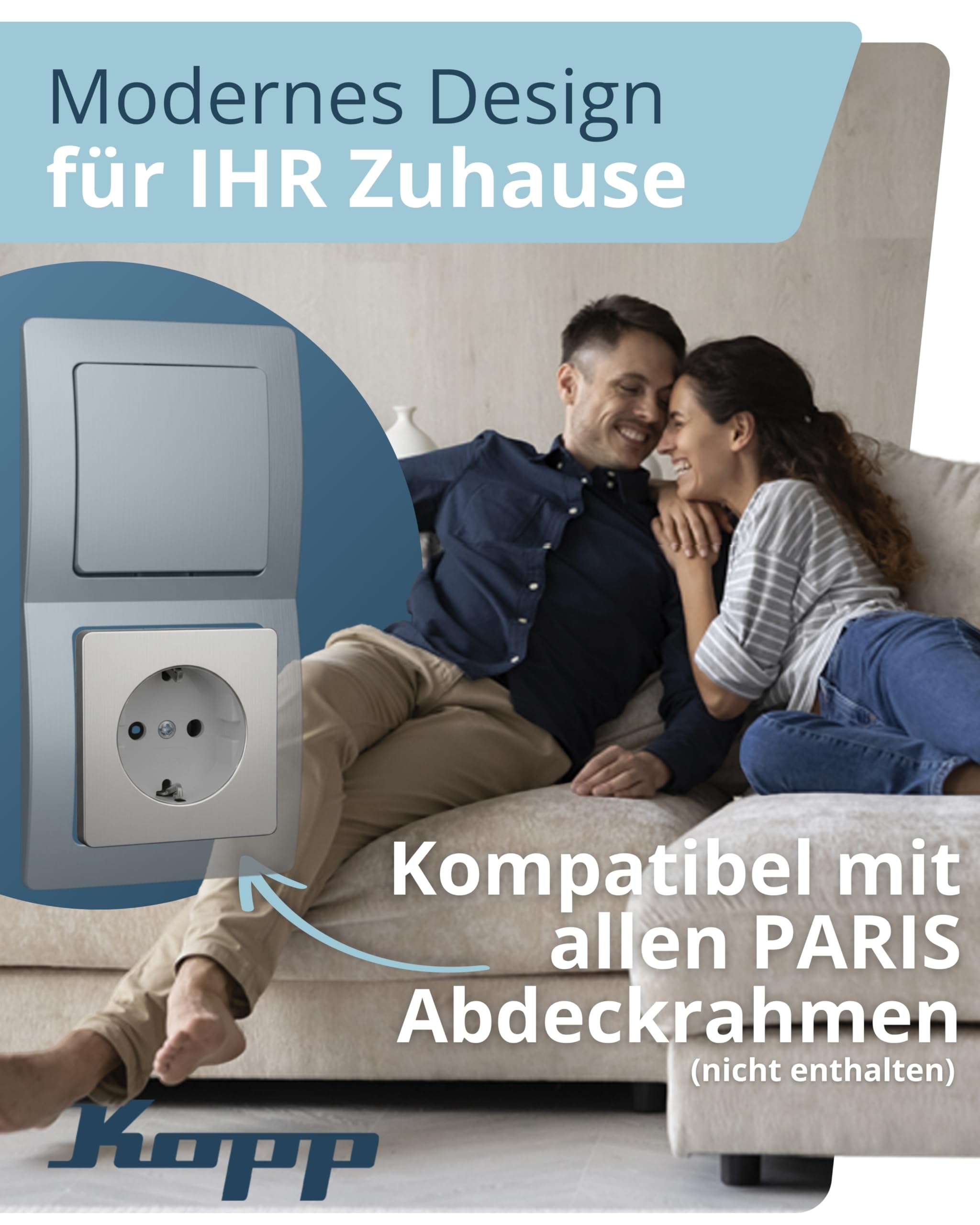 kopp-paris-schutzkontaktsteckdose-1-fach-silber-unterputz image 3