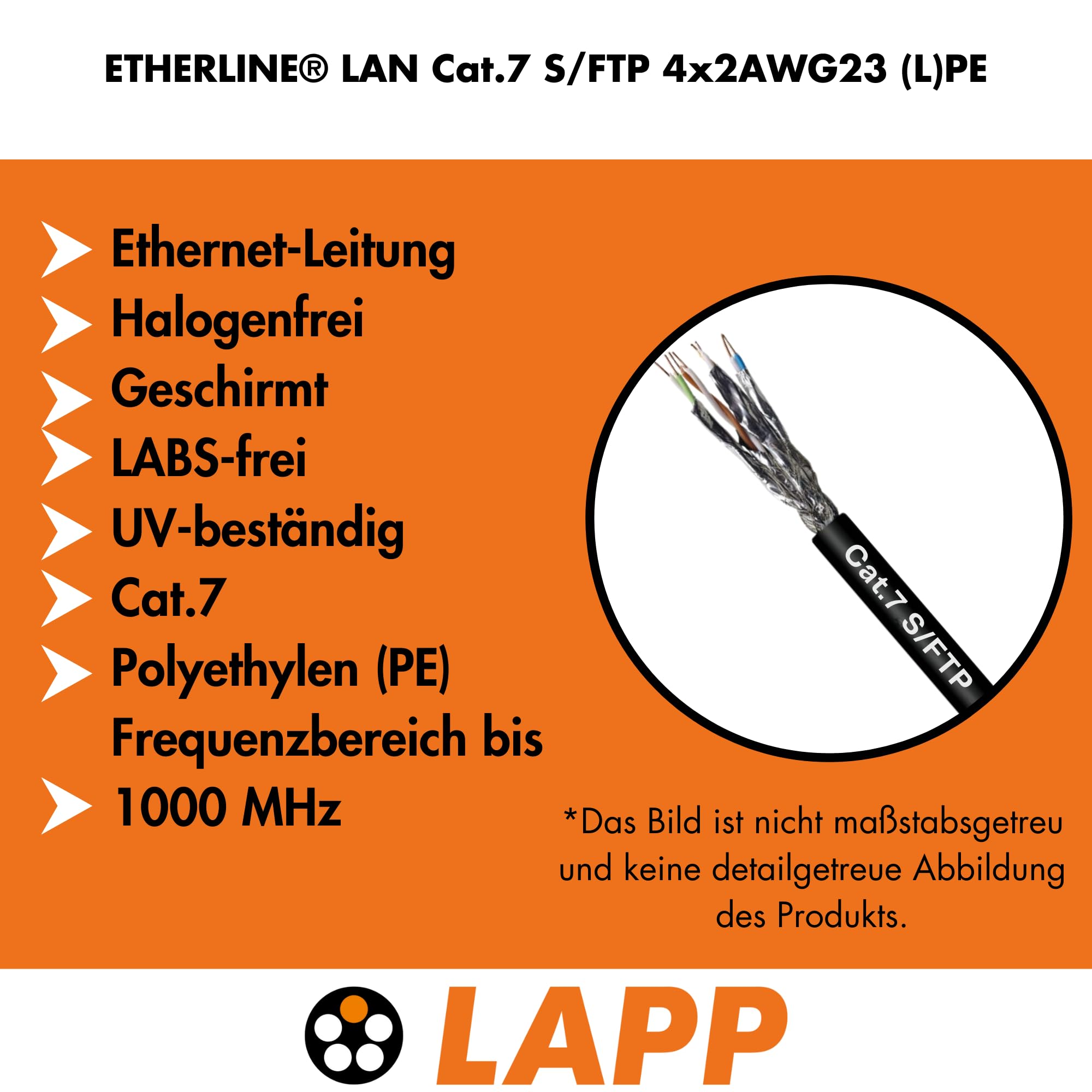 lapp-etherline-lan-cat-7-s-ftp-4x2xawg23-pe-datenleitung-10m image 2