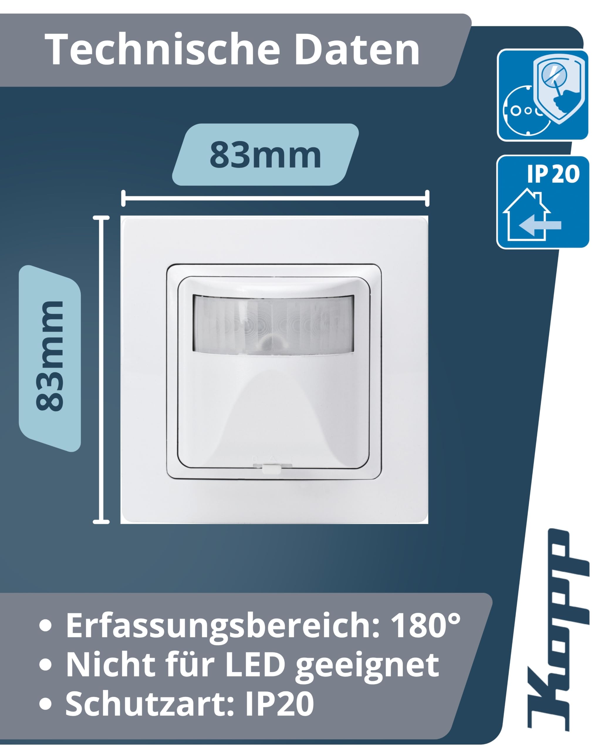 kopp-infracontrol-t-180-bewegungsmelder-up-arktiswei image 2