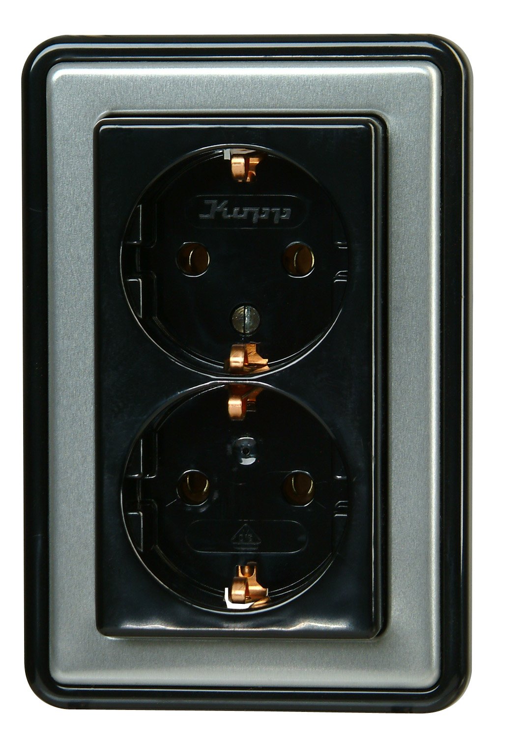 kopp-vision-steckdose-2-fach-118320087-stahl-16a-250v-ip20 image 1
