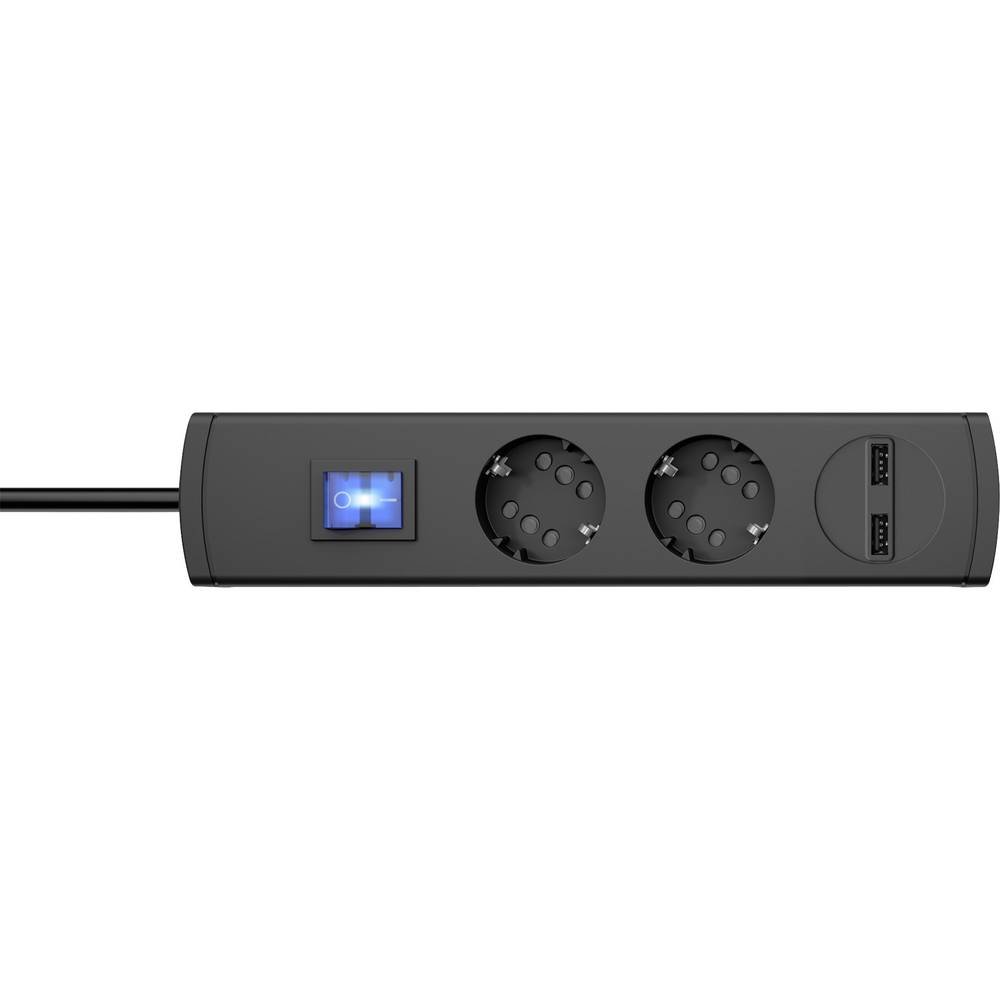 kopp-duoversal-plus-steckdosenleiste-4-fach-1-4m-usb-anthrazit image 1