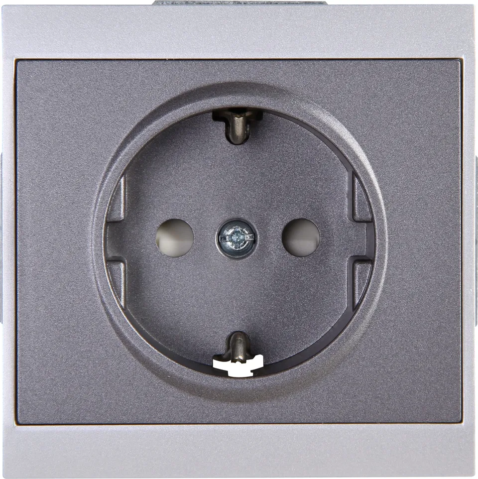 kopp-malta-schutzkontakt-steckdose-silber-anthrazit image 1