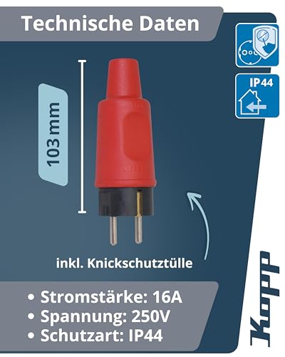 kopp-schutzkontakt-vollgummistecker-rot-ip44-16a-bruchfest-mit-knickschutz image 8