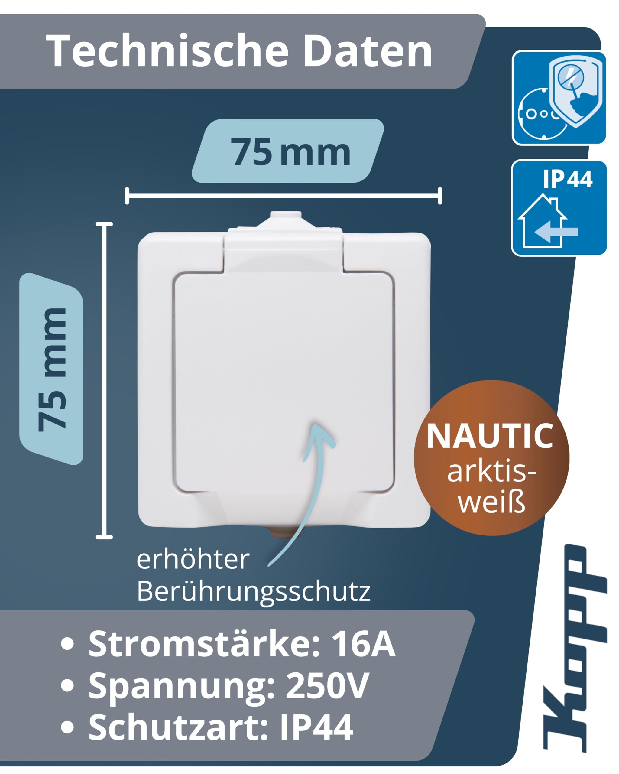 kopp-nautic-1-fach-schutzkontakt-steckdose-aufputz-ip44-arktis-wei image 2