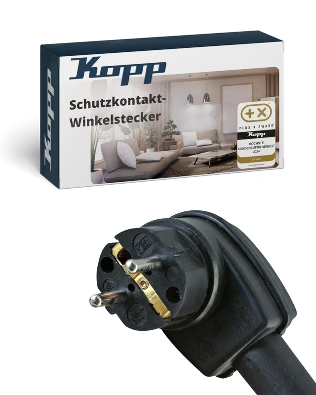 kopp-vollgummi-schutzkontakt-winkelstecker-ip44-schwarz-16a-250v image 1