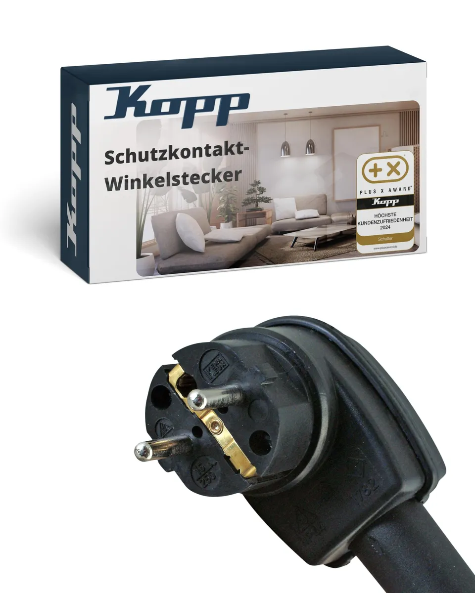 kopp-vollgummi-schutzkontakt-winkelstecker-ip44-schwarz-16a-250v image 1