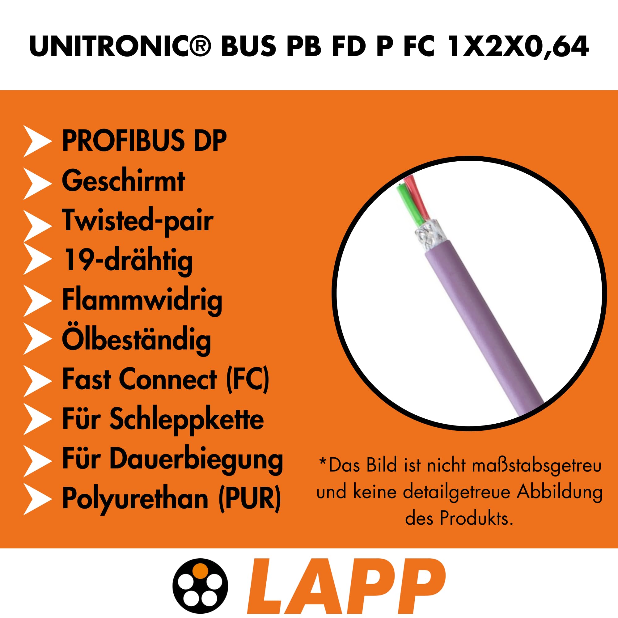 lapp-unitronic-bus-pb-fd-p-fc-busleitung-1x2x0-64-mm-geschirmt-10-m image 2