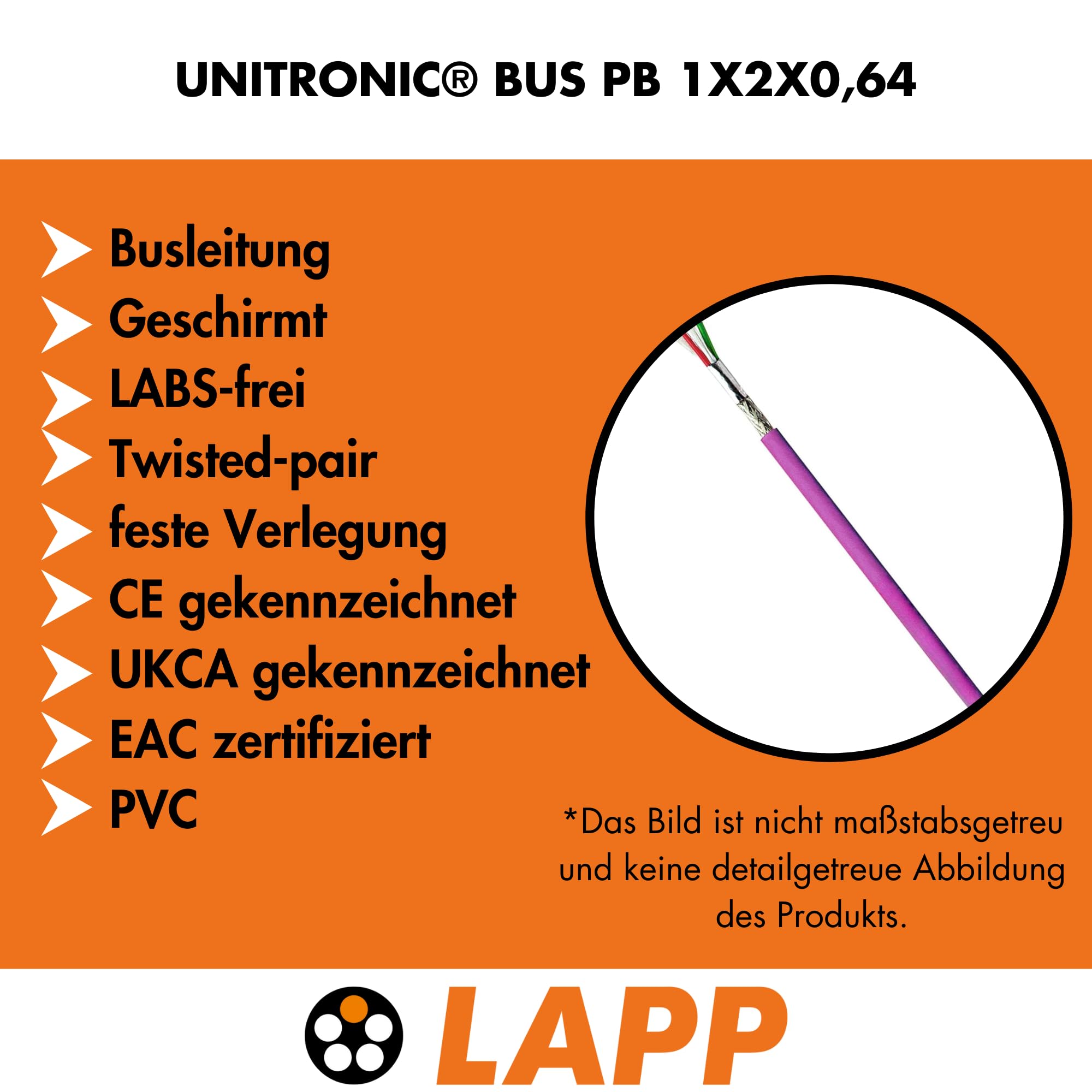 lapp-unitronic-bus-pb-profibus-dp-busleitung-1x2x0-64-mm-geschirmt-10m image 2