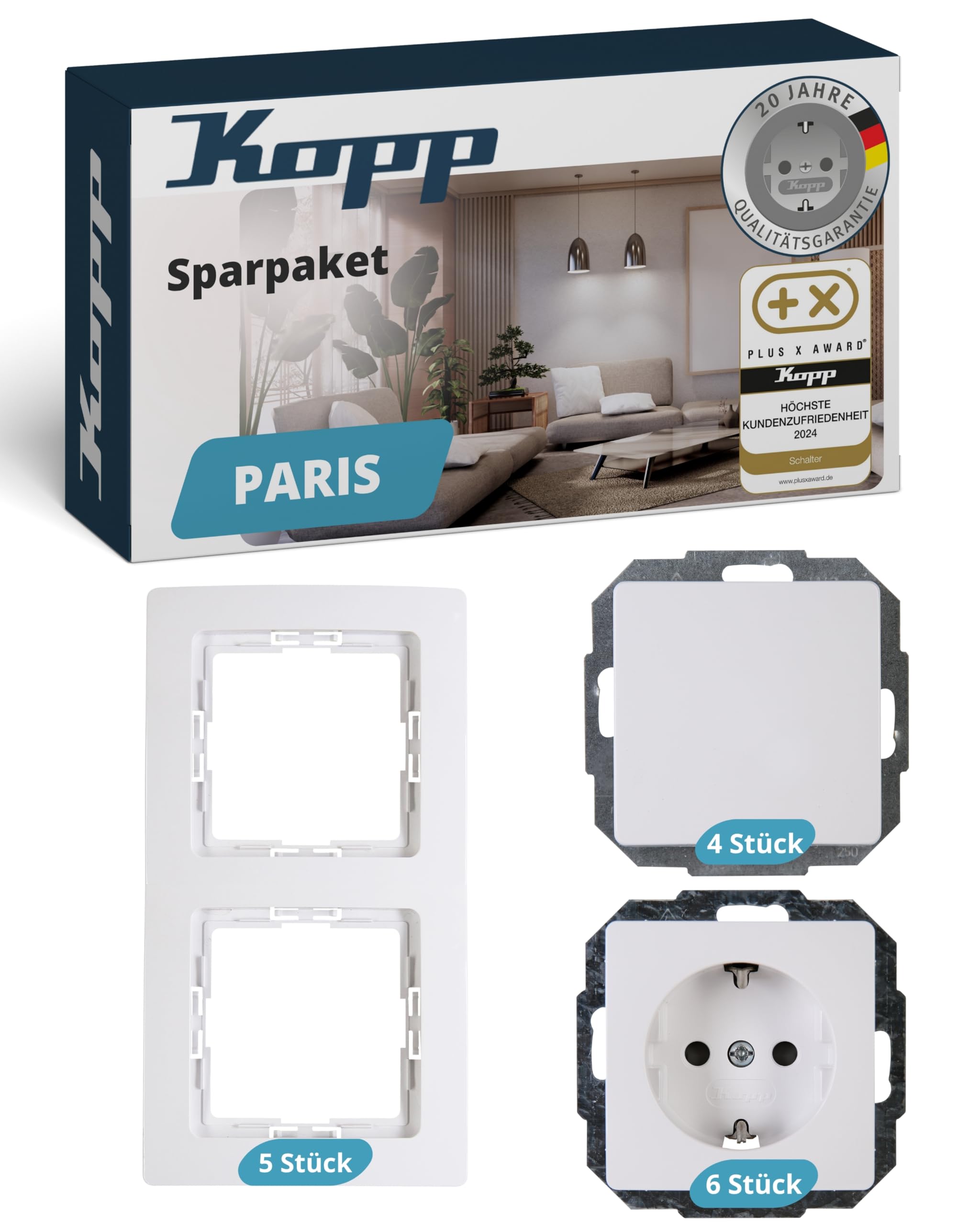 kopp-paris-schalter-und-steckdosen-set-15-teilig-arktis-wei image 1