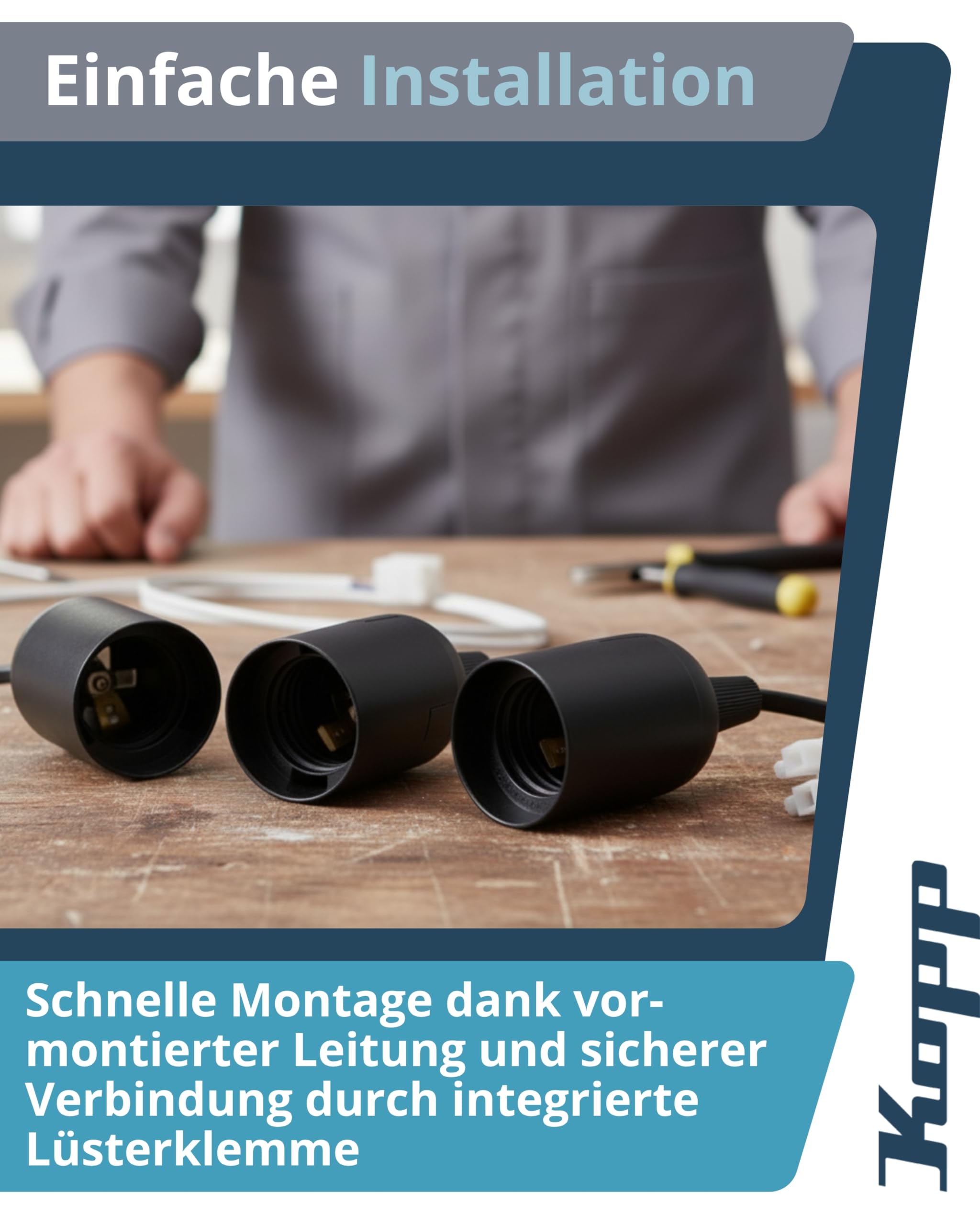 kopp-renovierungsfassung-e27-schwarz-3er-set-mit-13cm-leitung image 6