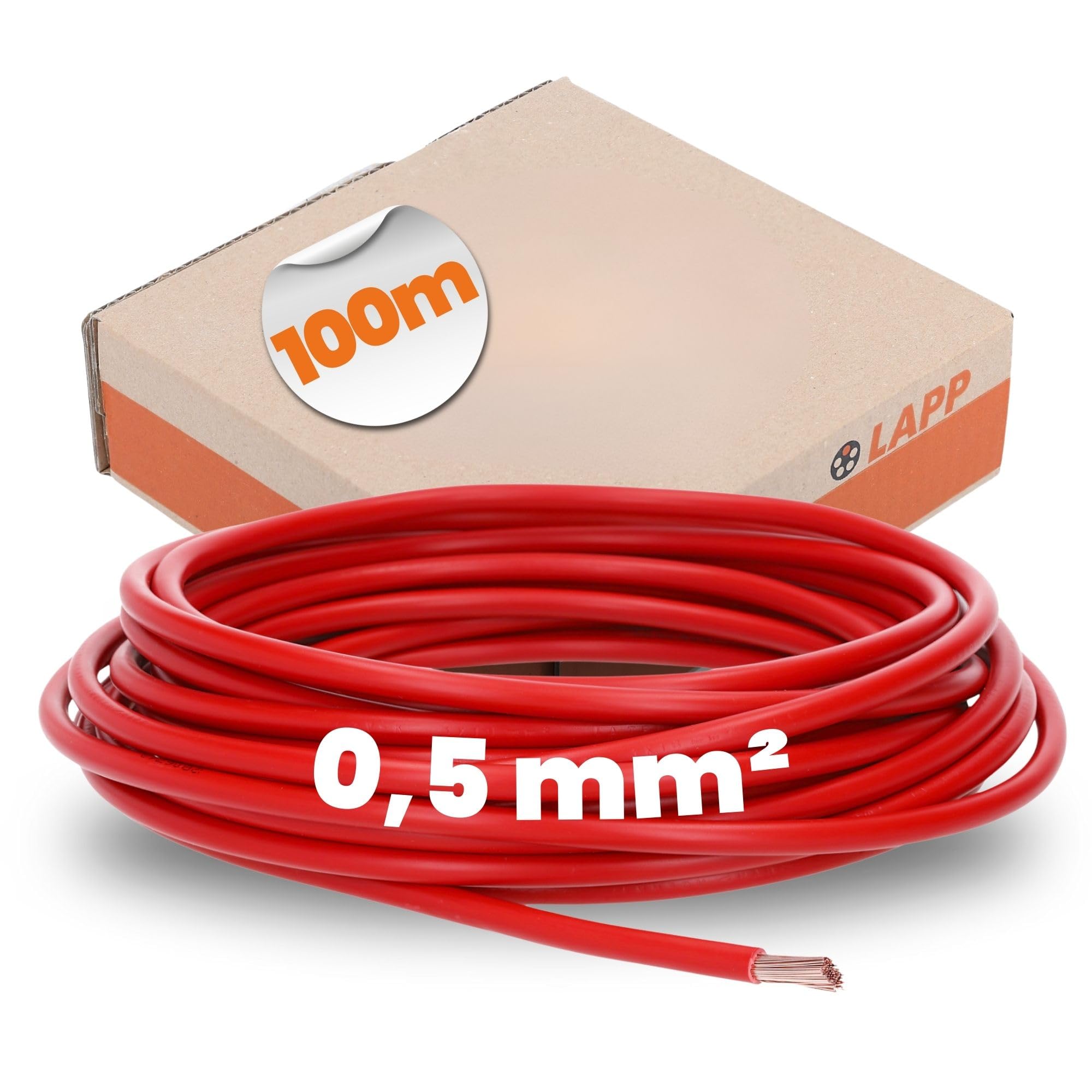 lapp-h05v-k-pvc-einzelader-0-5mm-rot-100m-flexible-kupfer-schaltlitze image 1