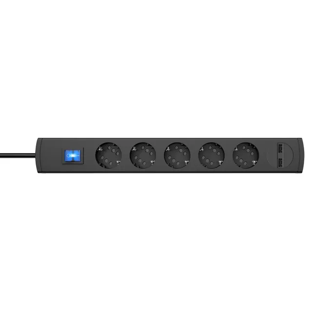 kopp-duoversal-plus-5-10-fach-steckdosenleiste-1-4m-usb-anthrazit image 1