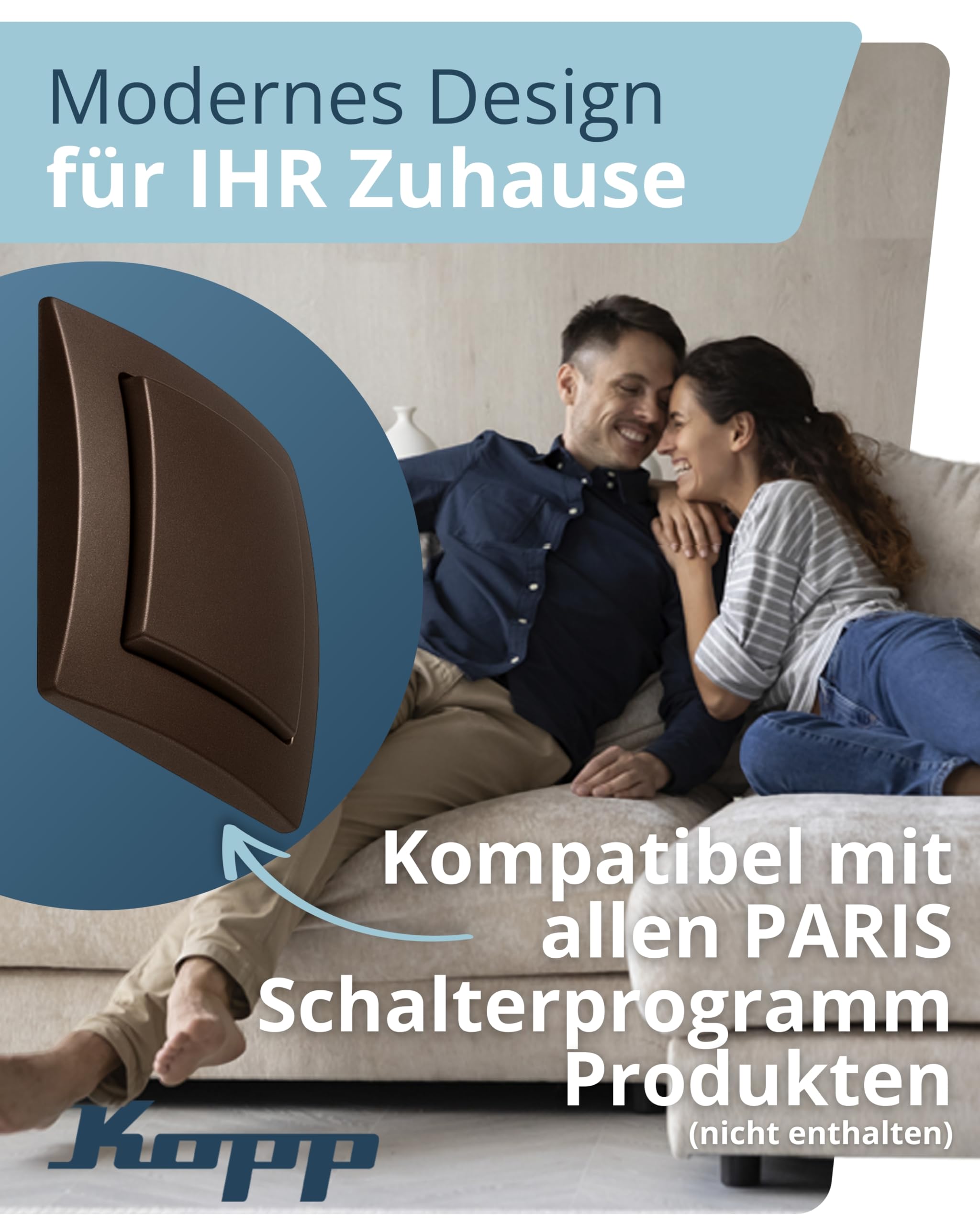 kopp-paris-abdeckrahmen-1-fach-83x83mm-palisander-braun image 3