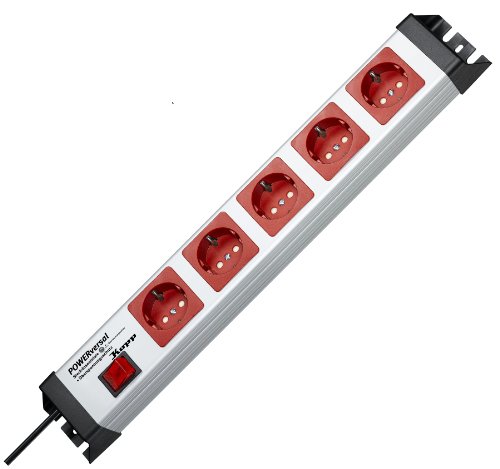 kopp-powerversal-steckdosenleiste-5-fach-mit-schalter-grau-rot image 2