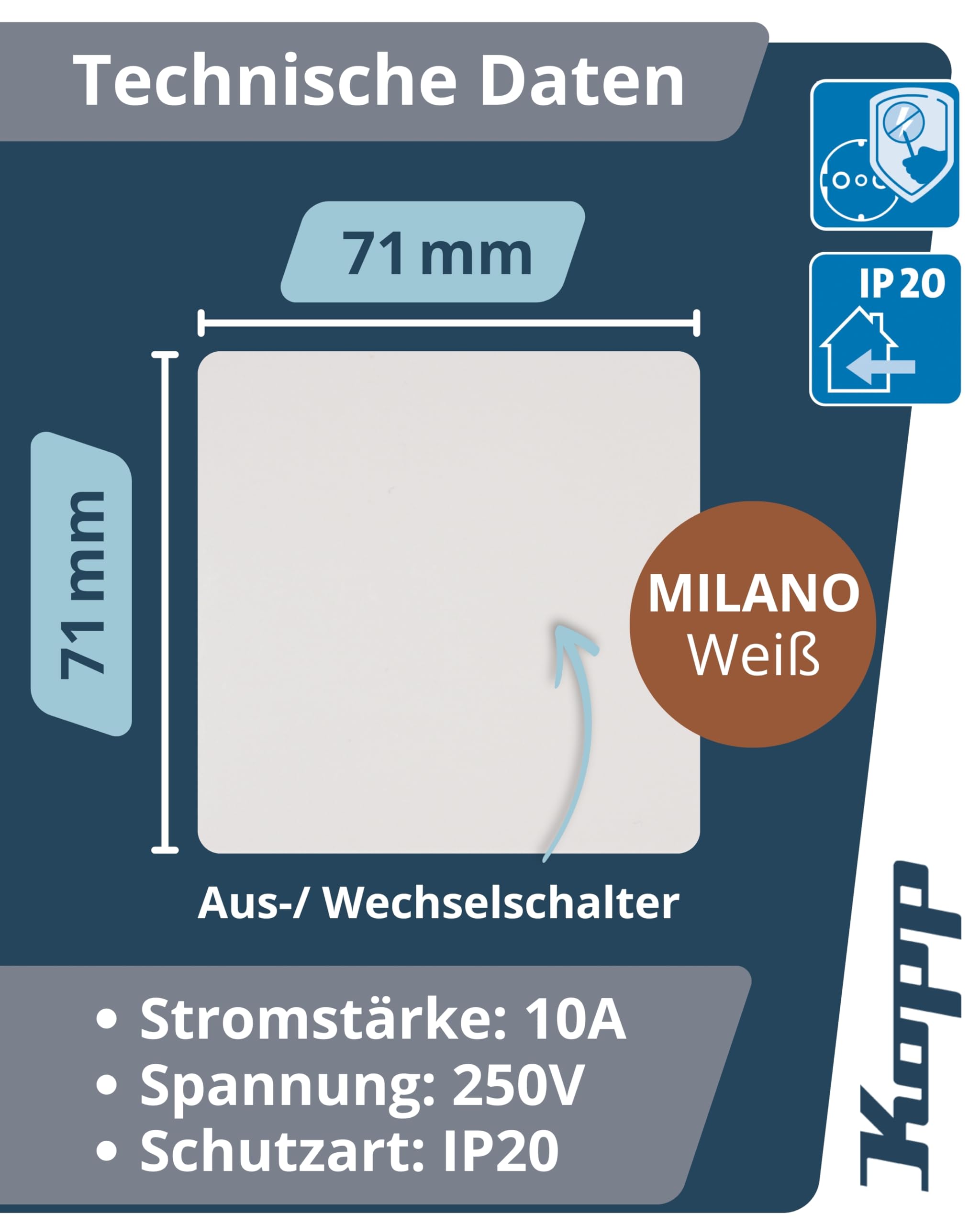 kopp-milano-universalschalter-up-wei-10ax-250v image 2