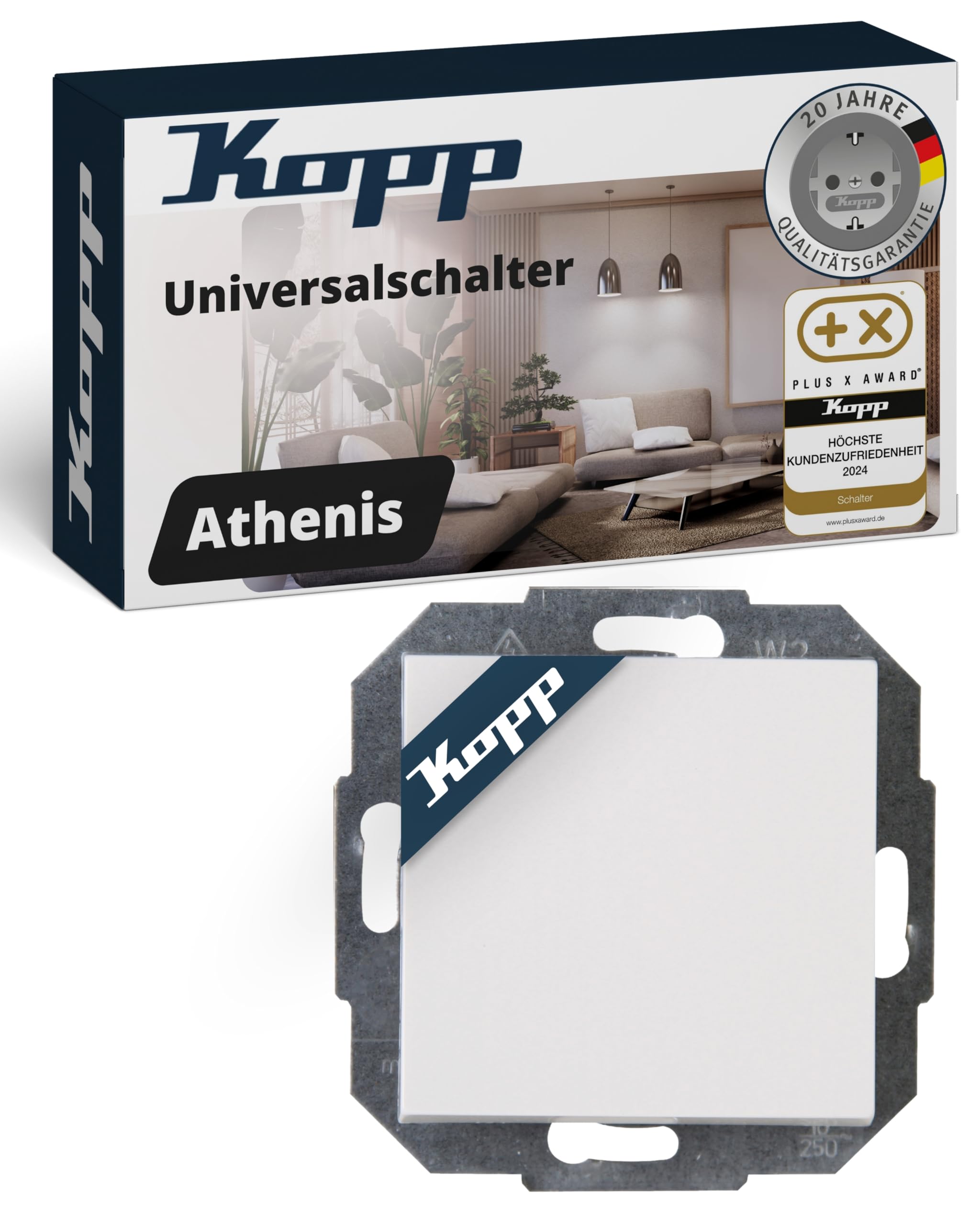 kopp-athenis-universalschalter-rein-wei-10ax-ohne-rahmen image 1