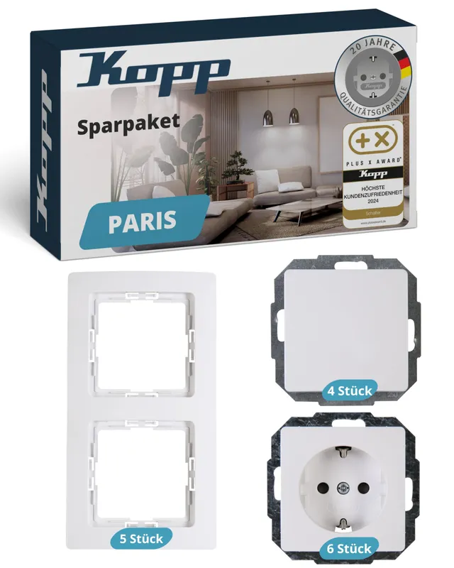 kopp-paris-schalter-und-steckdosen-set-15-teilig-arktis-wei image 1