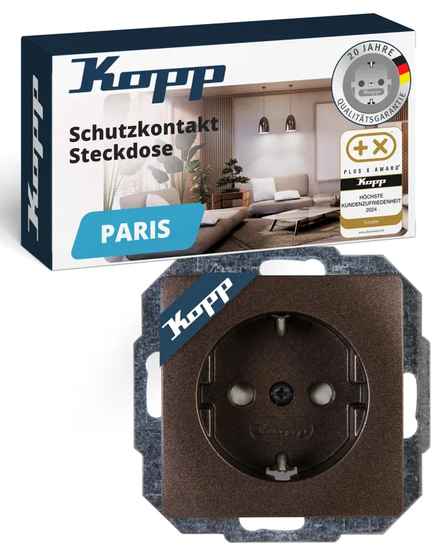 kopp-paris-schutzkontakt-steckdose-1-fach-16a-250v-ip20-palisander-braun image 1