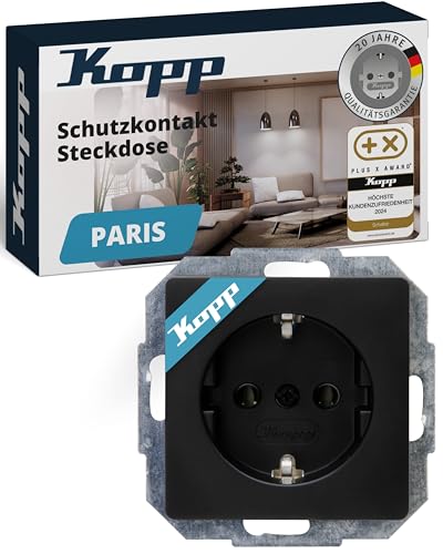 kopp-paris-schutzkontakt-steckdose-1-fach-16a-250v-ip20-schwarz-matt image 8