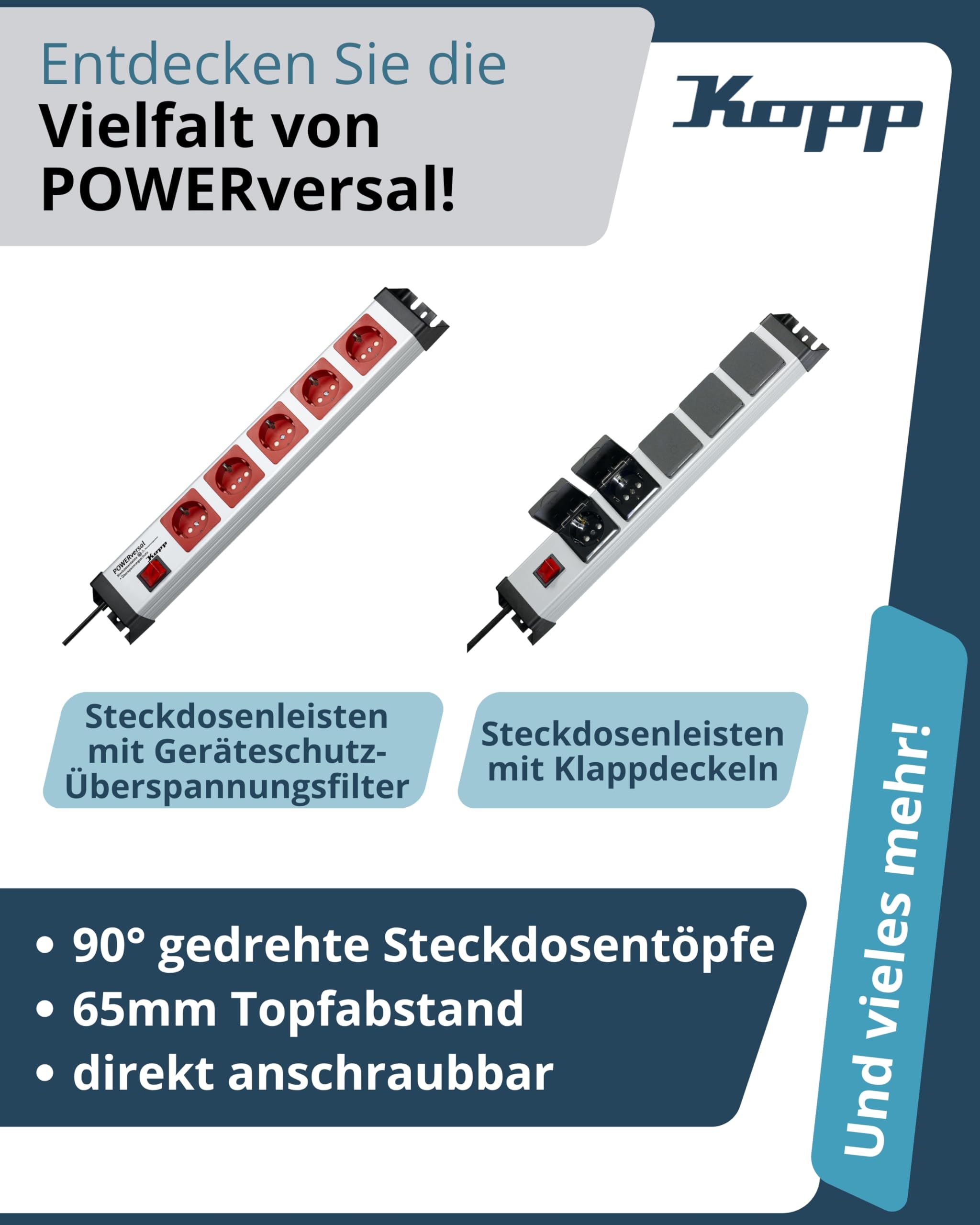 kopp-powerversal-steckdosenleiste-10-fach-1-4m-16a-silber-schwarz image 6