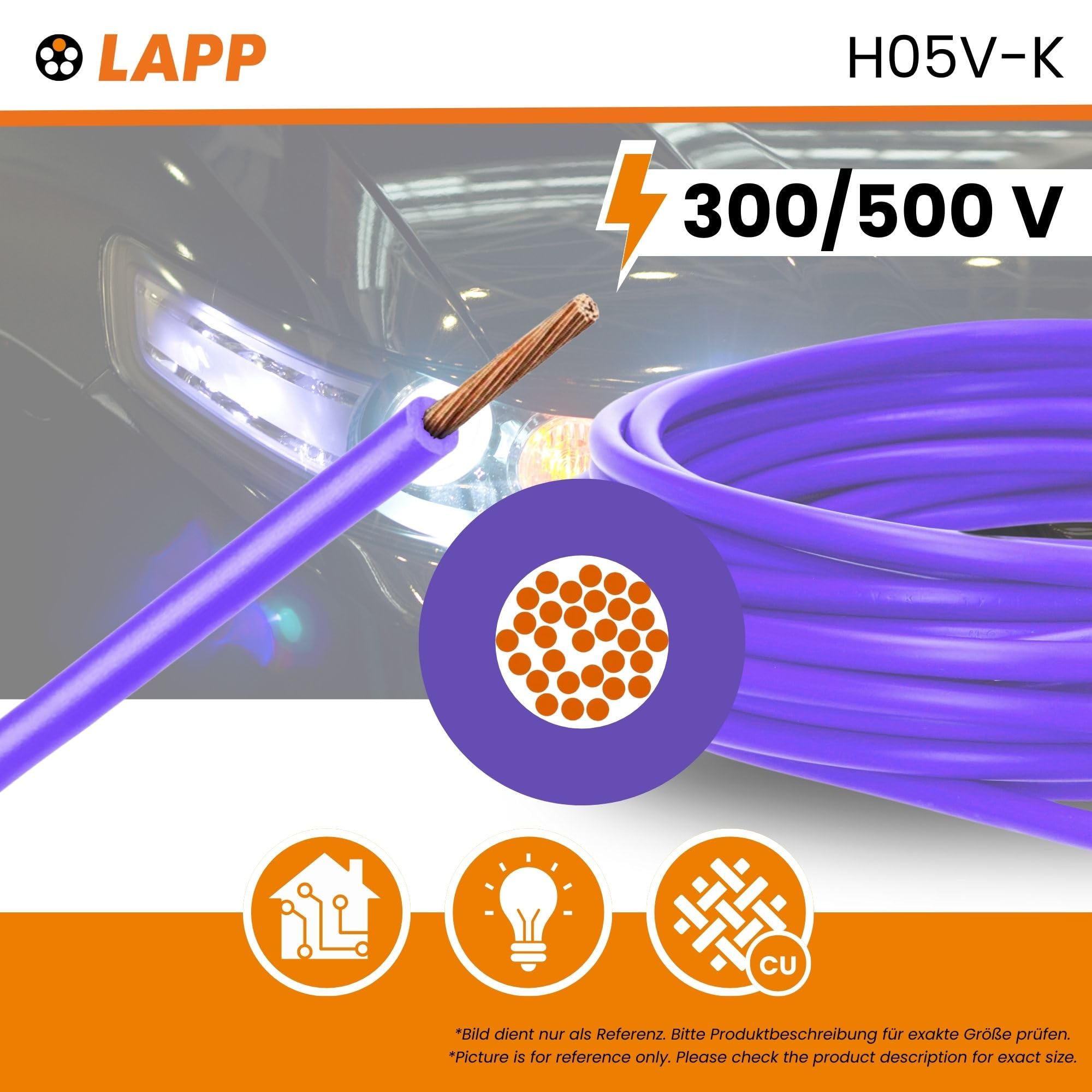 lapp-h05v-k-0-75-mm-einzelader-violett-100m image 2
