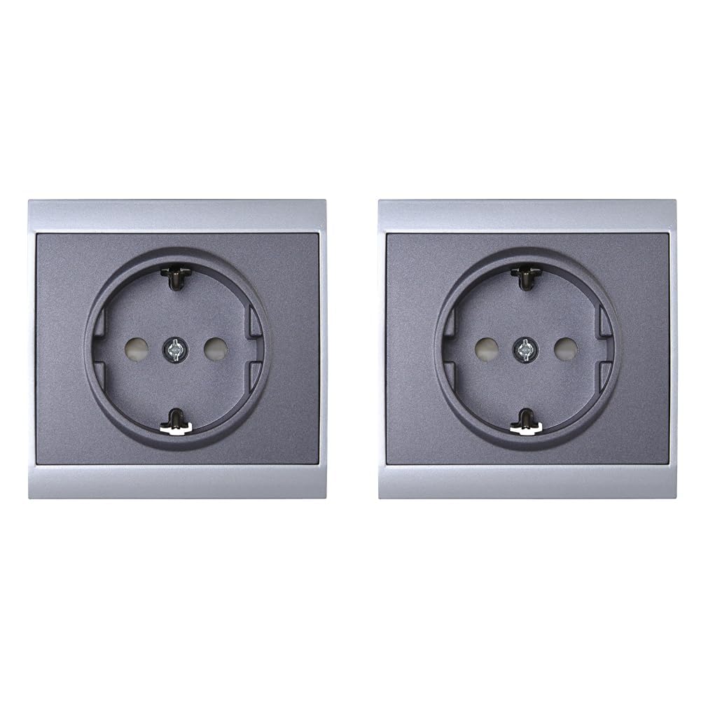 kopp-malta-schutzkontakt-steckdose-silber-anthrazit image 6