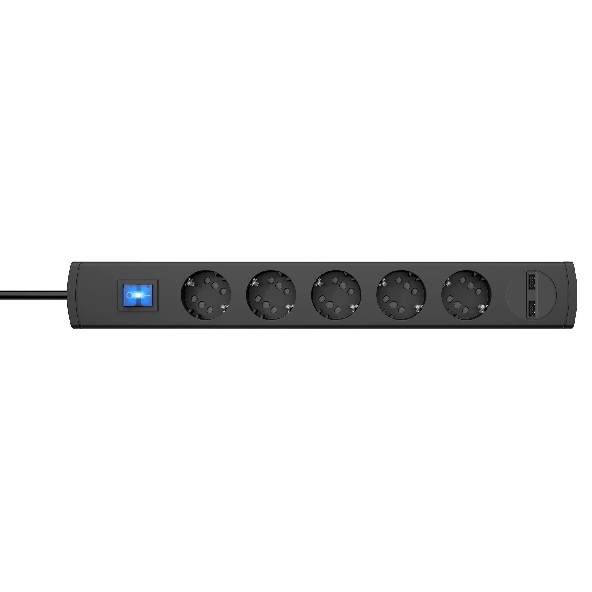 kopp-duoversal-plus-5-10-fach-steckdosenleiste-1-4m-usb-anthrazit image 1