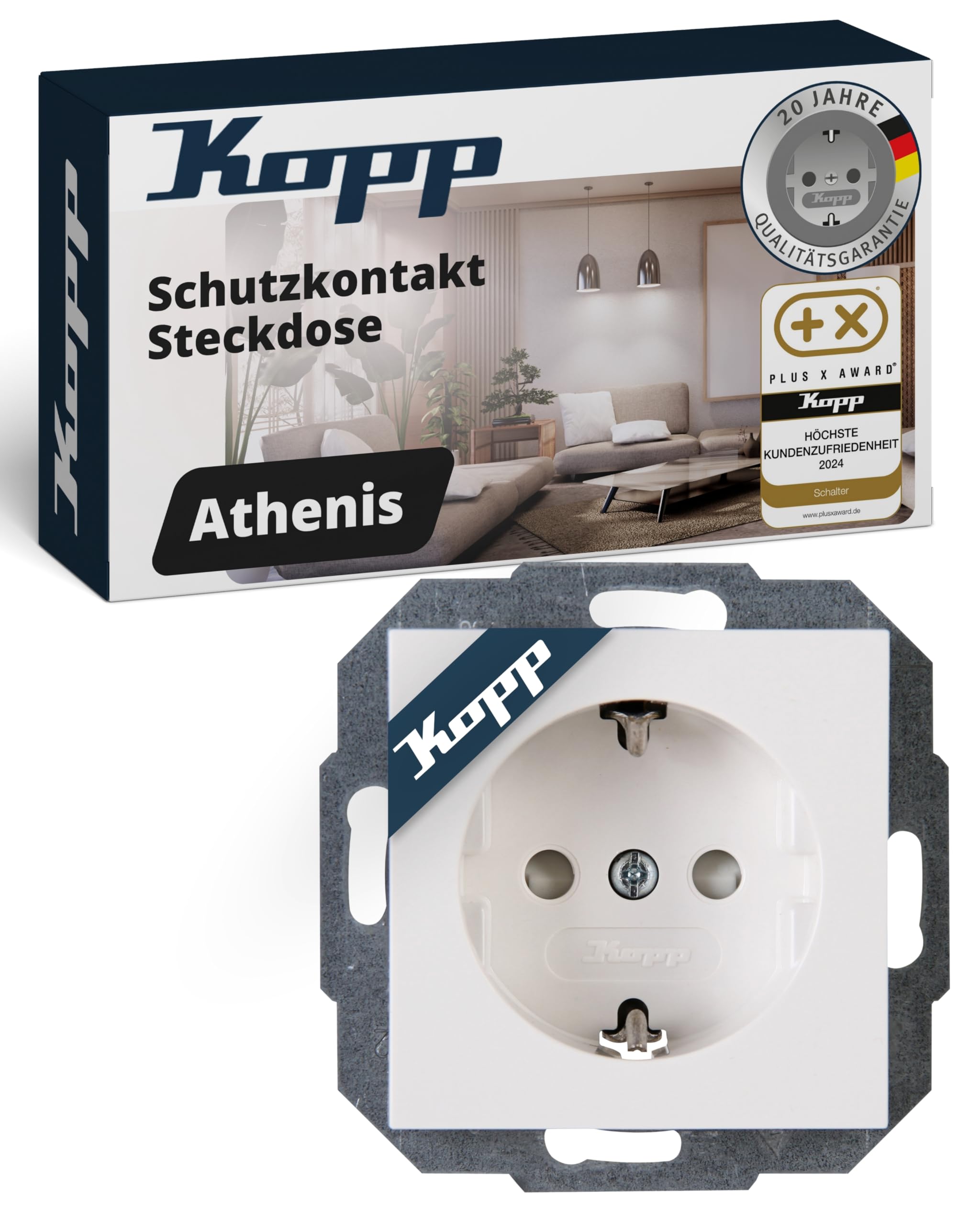 kopp-athenis-schutzkontaktsteckdose-1-fach-unterputz-16a-rein-wei image 1