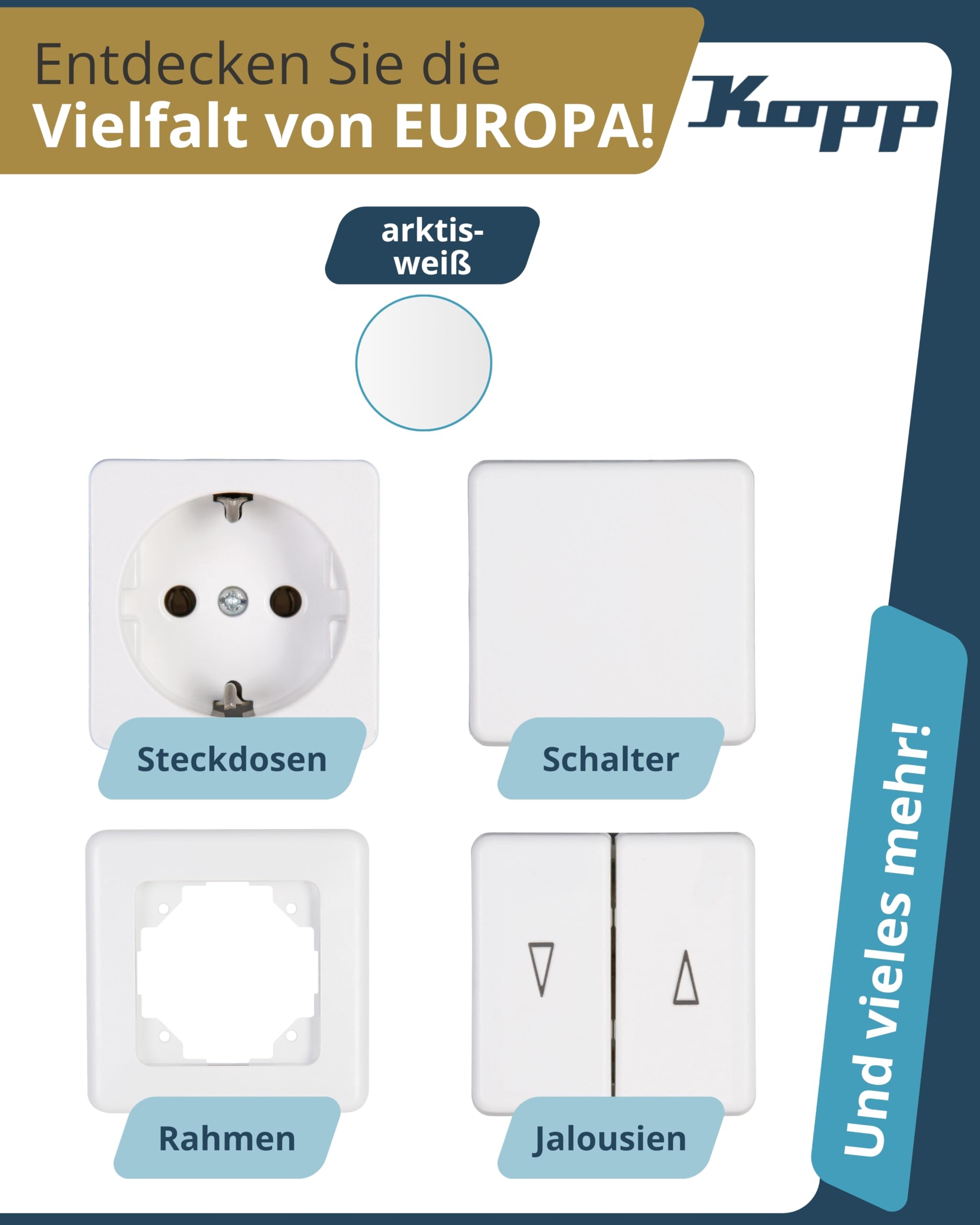 kopp-europa-abdeckrahmen-1-fach-arktis-wei image 7