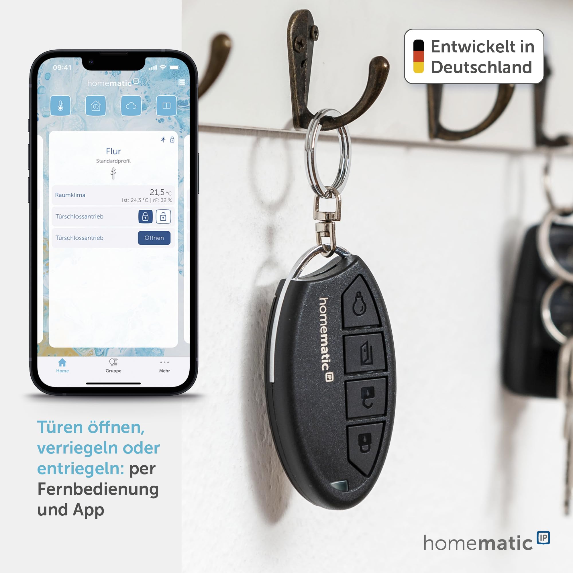 homematic-ip-schl-sselbundfernbedienung-zutritt-4-tasten-funk-fernbedienung image 2