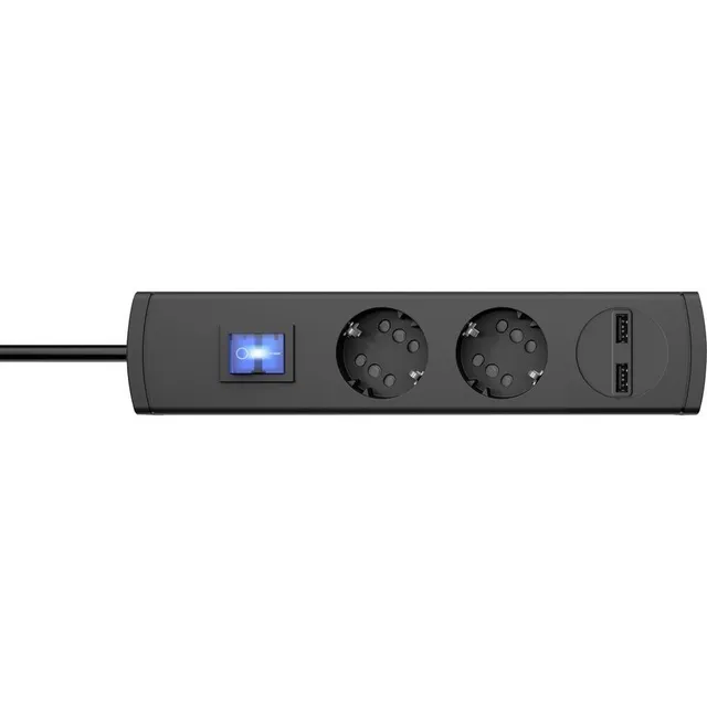 kopp-duoversal-plus-steckdosenleiste-4-fach-1-4m-usb-anthrazit image 1