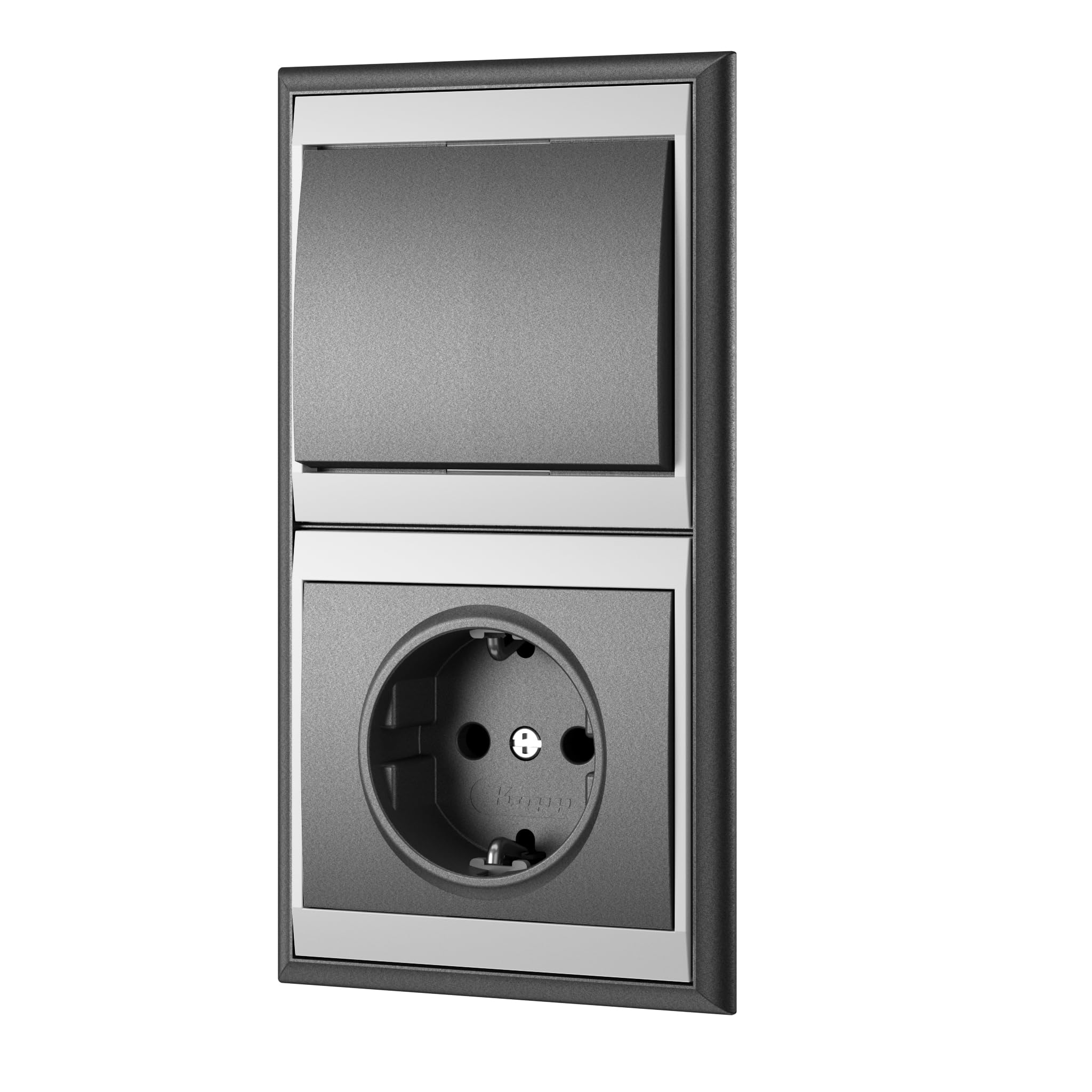 kopp-malta-schutzkontakt-steckdose-silber-anthrazit image 2