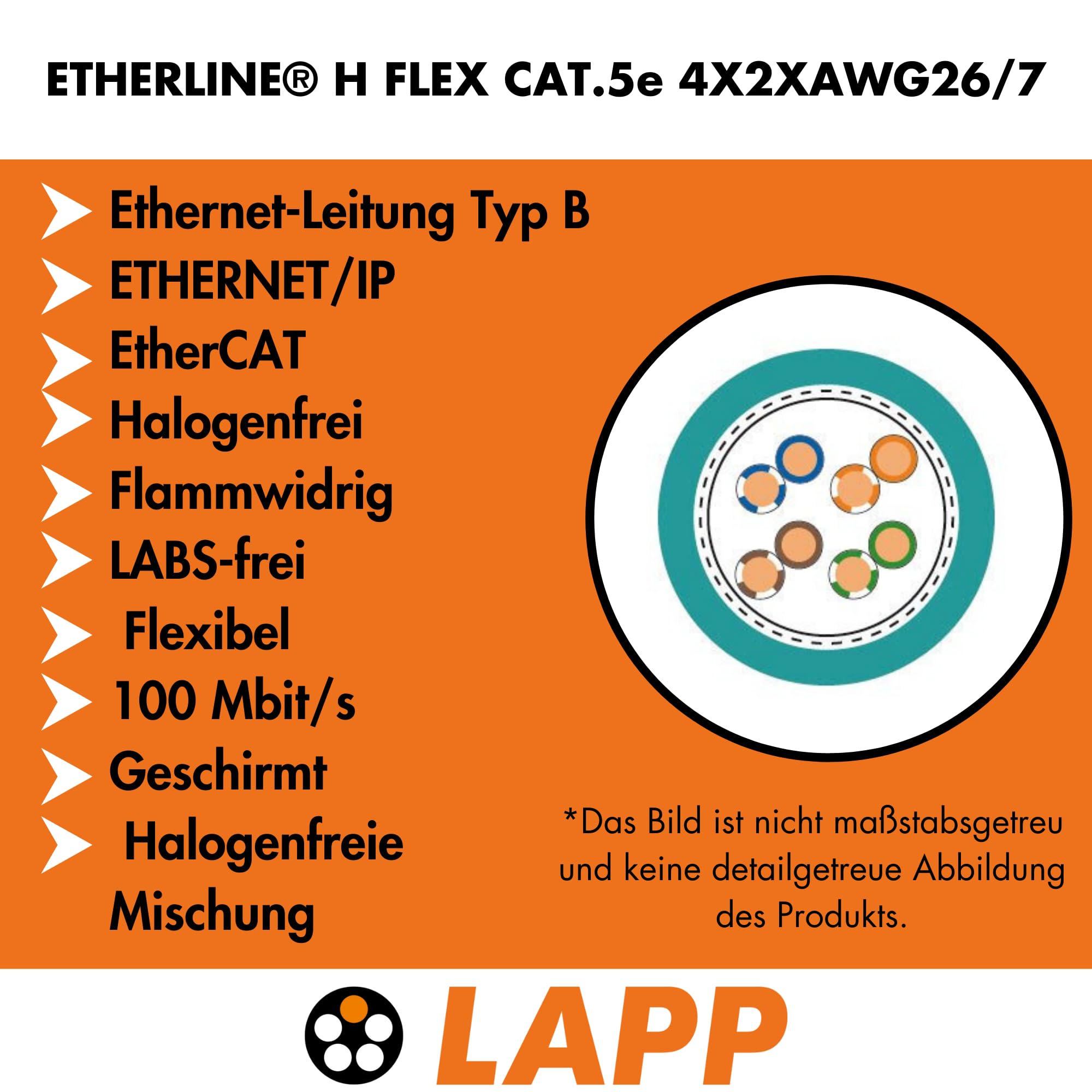 lapp-etherline-h-flex-cat-5e-4x2x26-awg-ethernet-lan-kabel-10m image 3