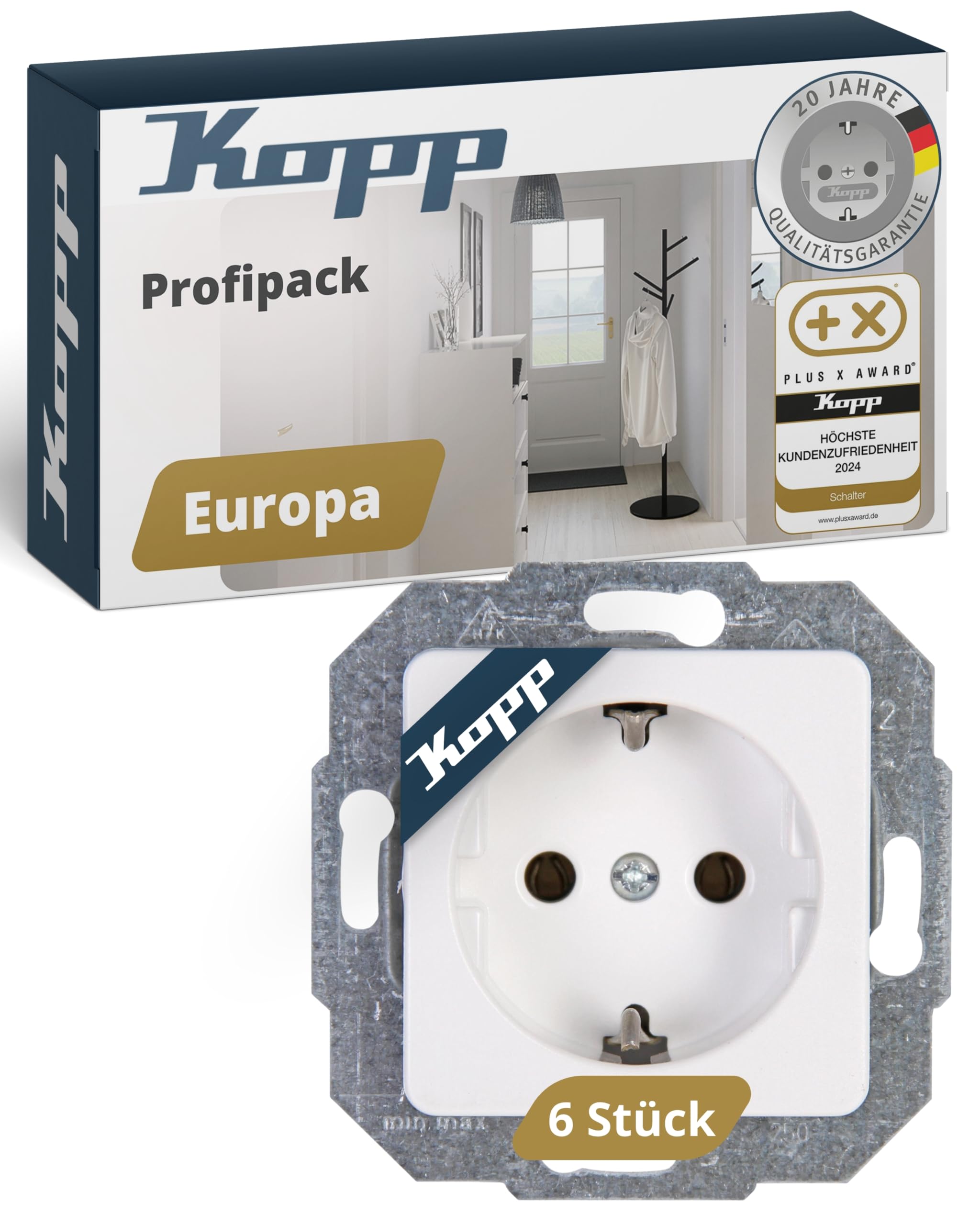 kopp-europa-schutzkontakt-steckdose-2-fach-arktis-wei image 3