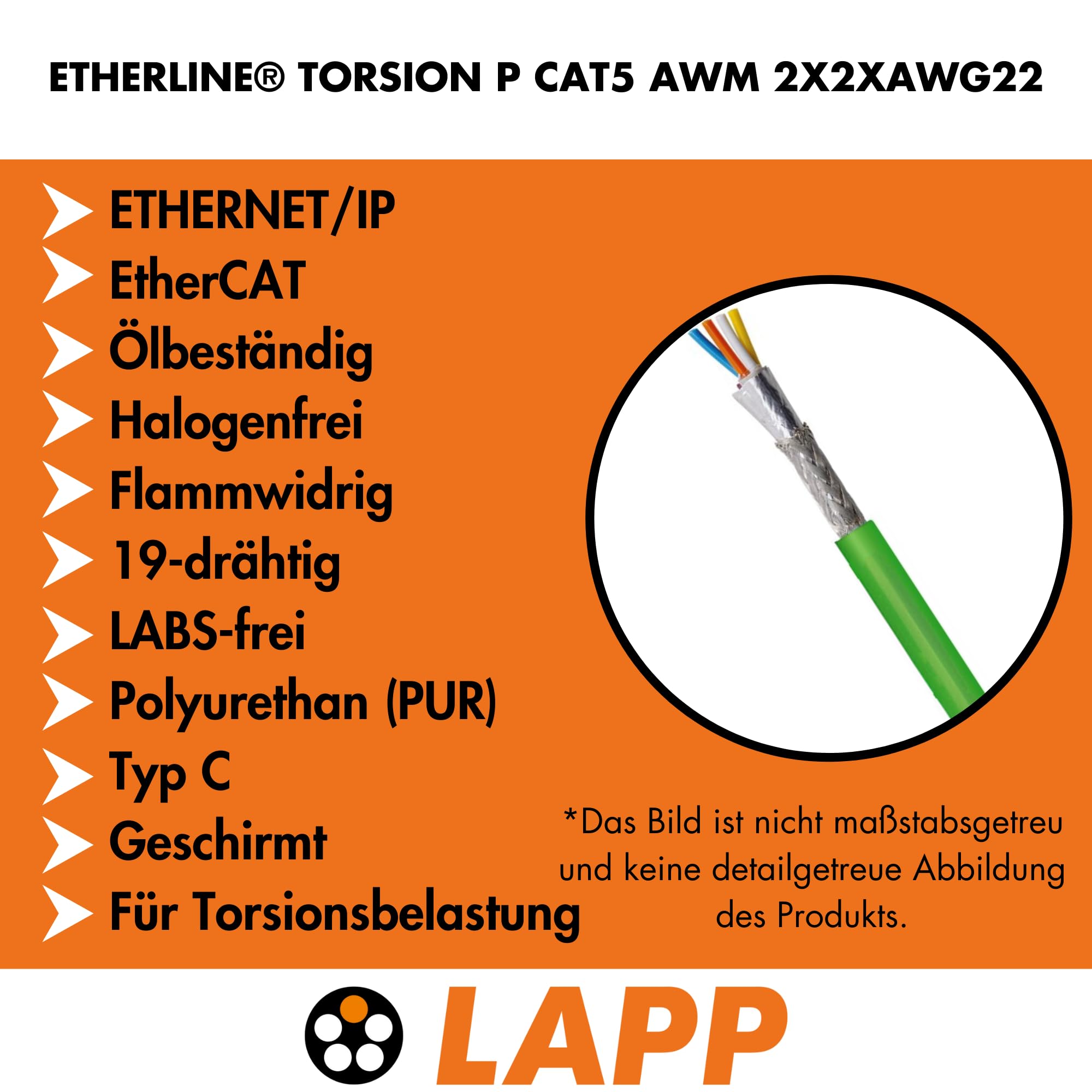 lapp-etherline-torsion-p-cat-5-2x2x22-awg-typ-c-lan-kabel-10-m image 2