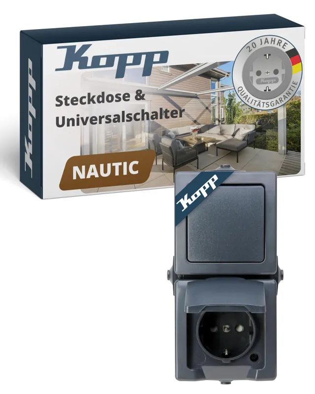 kopp-nautic-wechselschalter-steckdosen-kombination-anthrazit-ip44 image 1