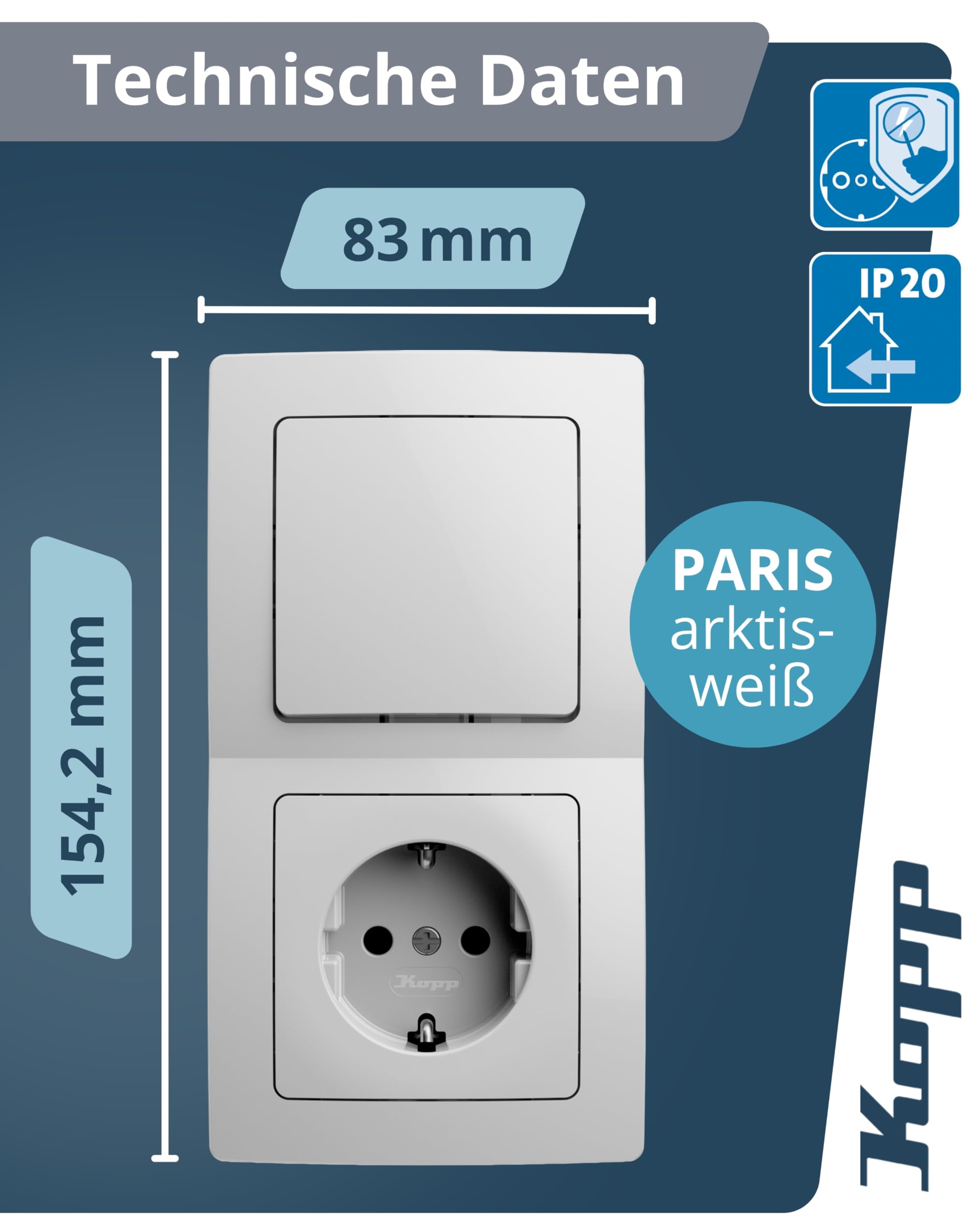 kopp-paris-schalter-und-steckdosen-set-15-teilig-arktis-wei image 2