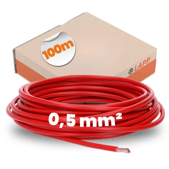 lapp-h05v-k-pvc-einzelader-0-5mm-rot-100m-flexible-kupfer-schaltlitze image 1