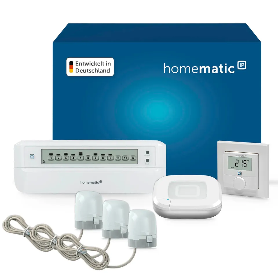 homematic-ip-fu-bodenheizungscontroller-12-fach-motorisch-set-mit-wandthermostat image 1